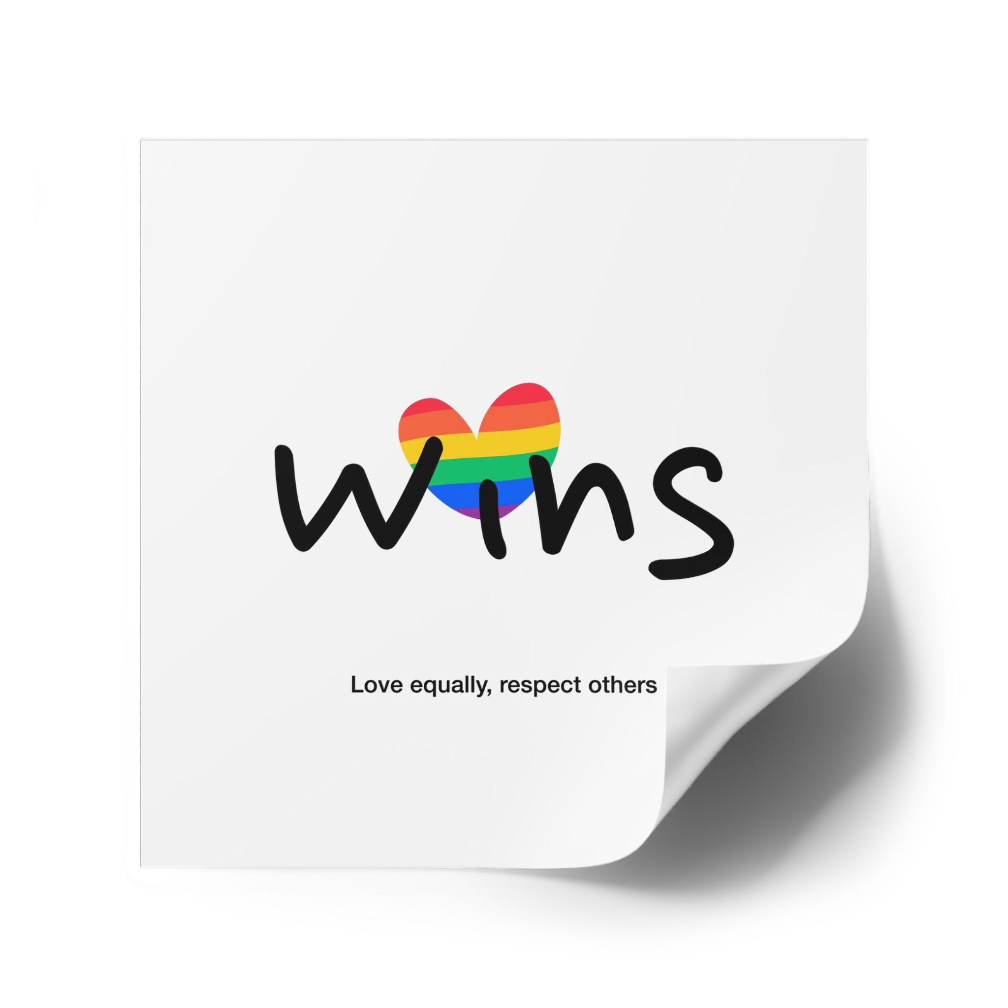 Love Letter Pride Rainbow Lettering Text Writing Pattern Freedom Love Heart Homo Colors Flag Parade (2) Laminate Stickers Square - Image 34