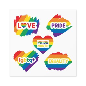 Pride Month Stickers Rainbow Lgbtq Flag Love Equality Laminate Stickers Square