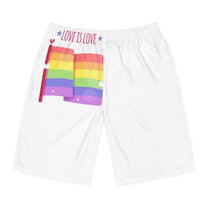 Pride Day Flag With Love Mens Board Shorts Aop
