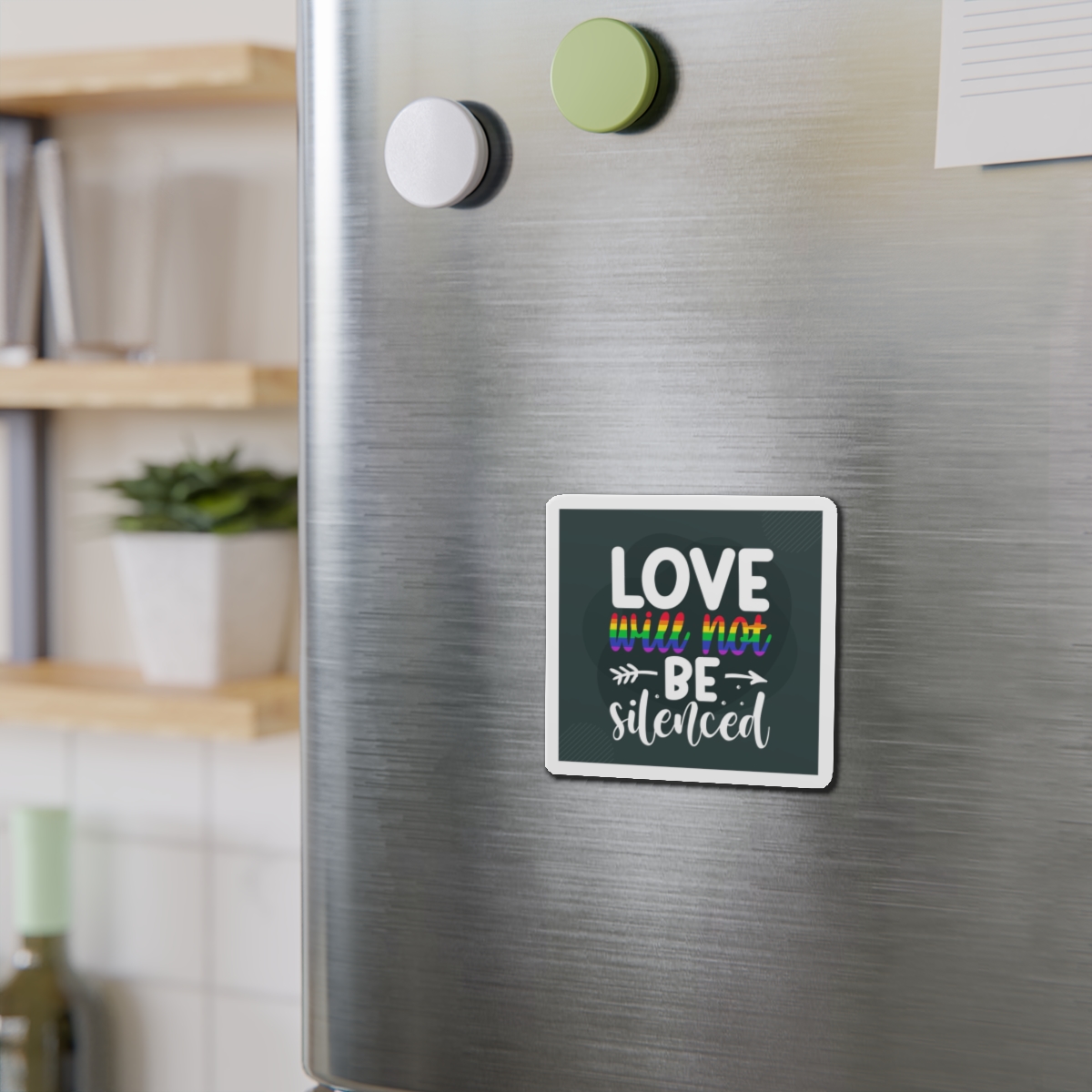 Love Will Be Silenced Premium Gay Pride Lettering Vector Design Die Cut Magnets - Image 6