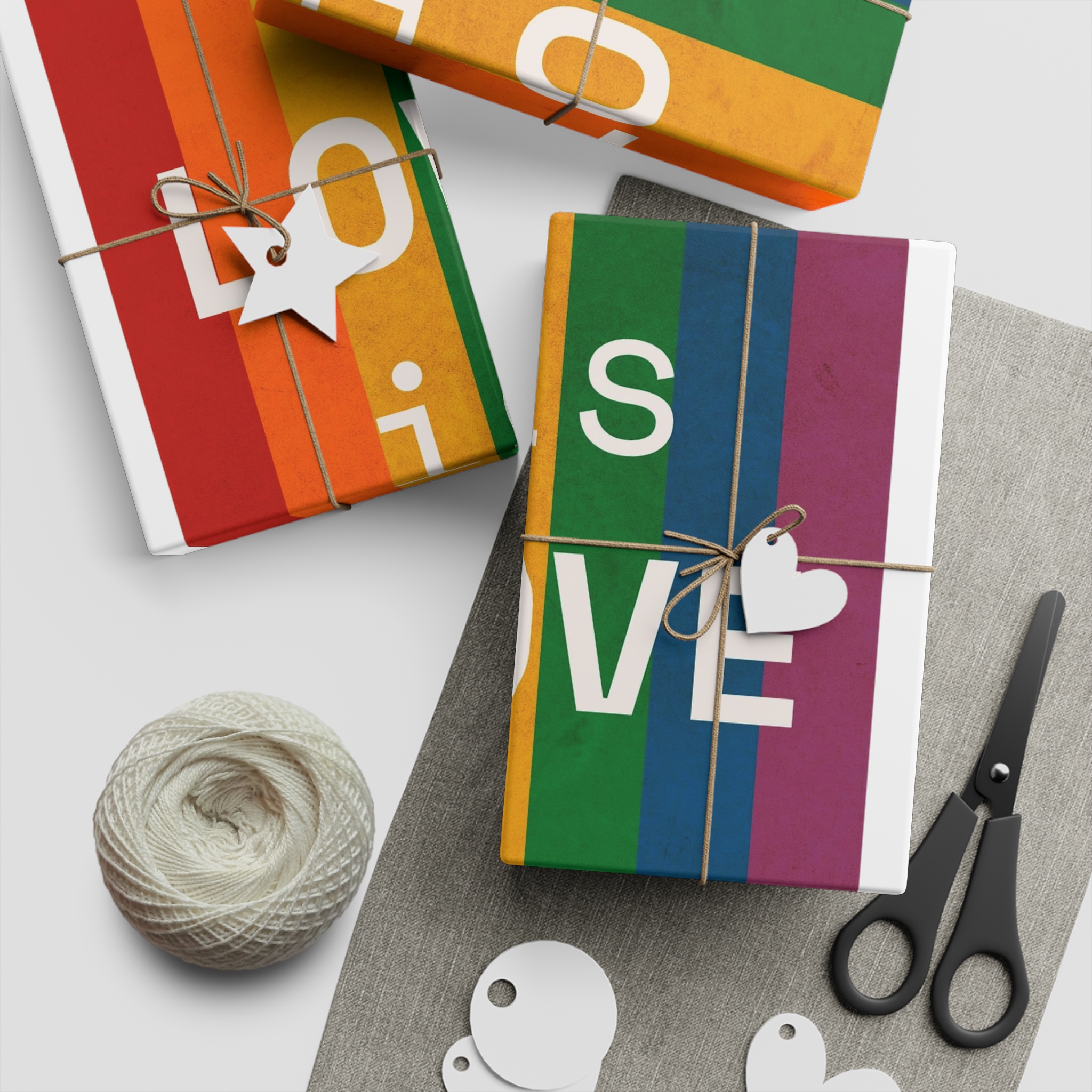 Rainbow With Love Is Love Concept Pride Month Gift Wrapping Paper Sheets 1pc - Image 2