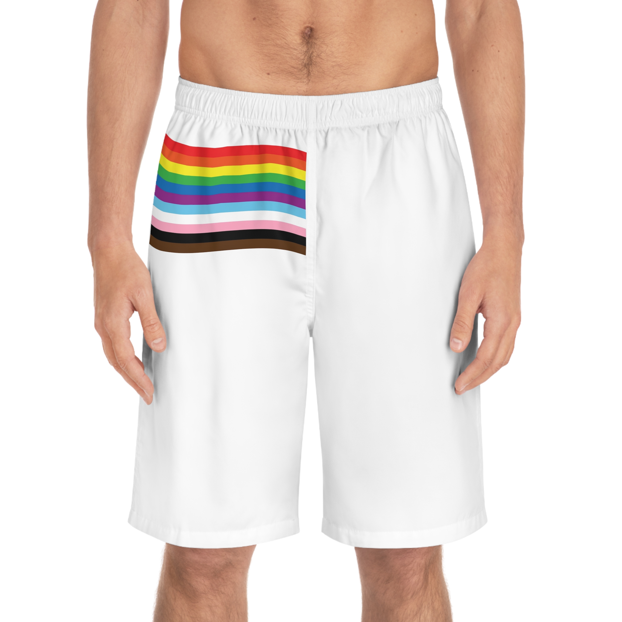 Vector Flat New Lgbtq Flag Mens Board Shorts Aop - Image 3