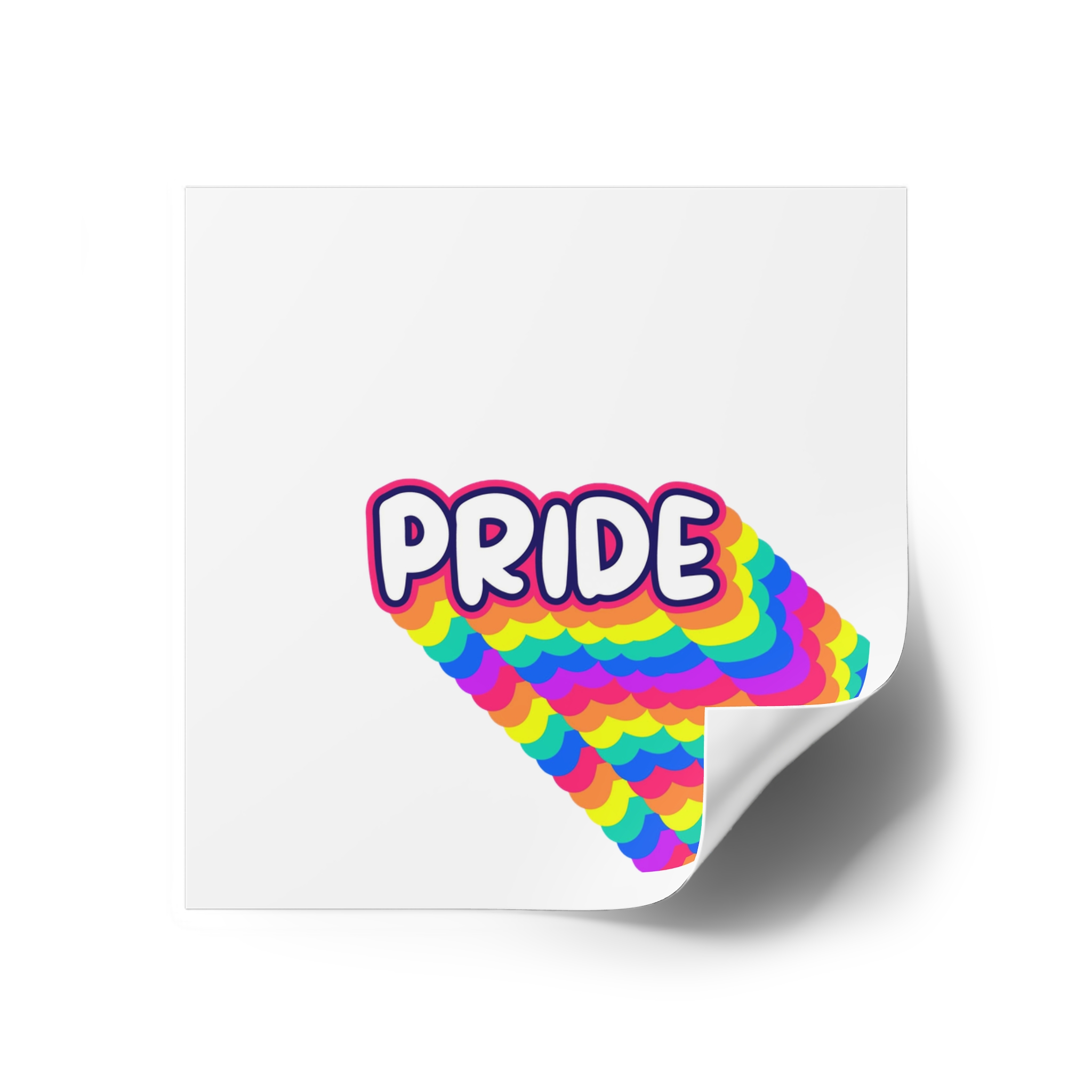 Pride Text Lettering Pride Month Celebration Poster Laminate Stickers Square - Image 18