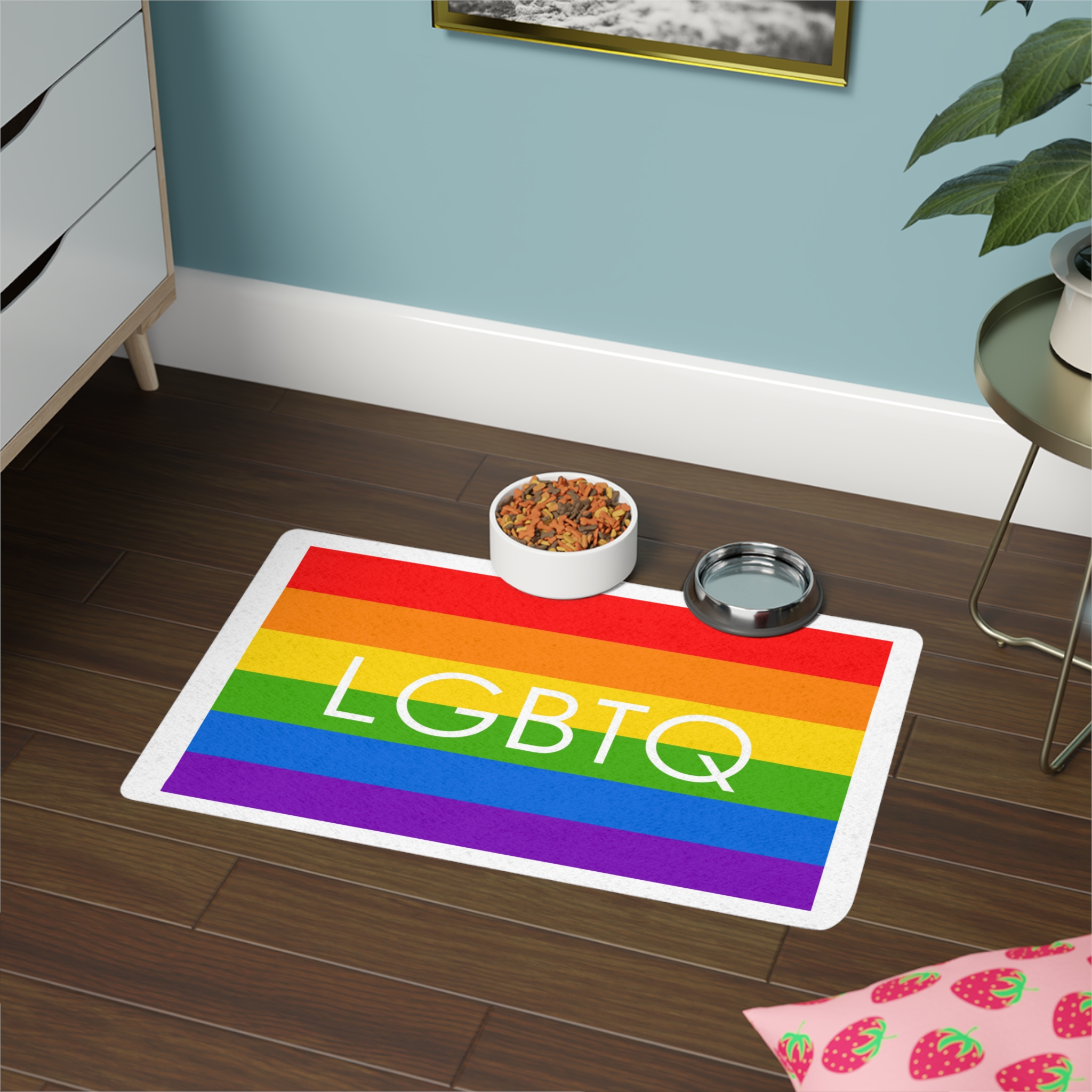 Lesbian Gay Bisexual Transgender Queer Flag Rainbow Pride Flag Lgbtq Pet Food Mat 12x18 - Image 4