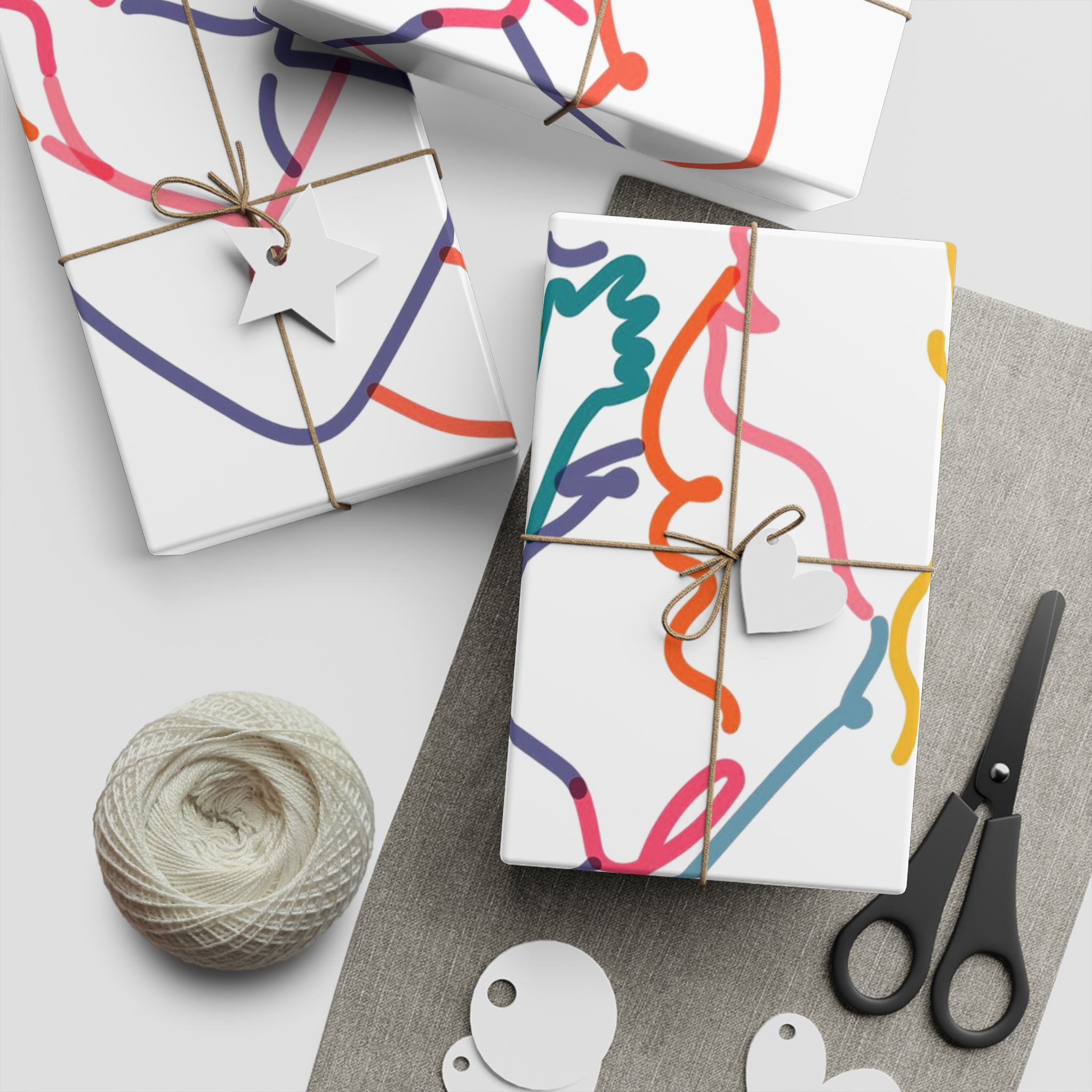 Lesbian Family Clipart Lgbtq Line Portrait Illustration Vector Gift Wrapping Paper Sheets 1pc - Image 5