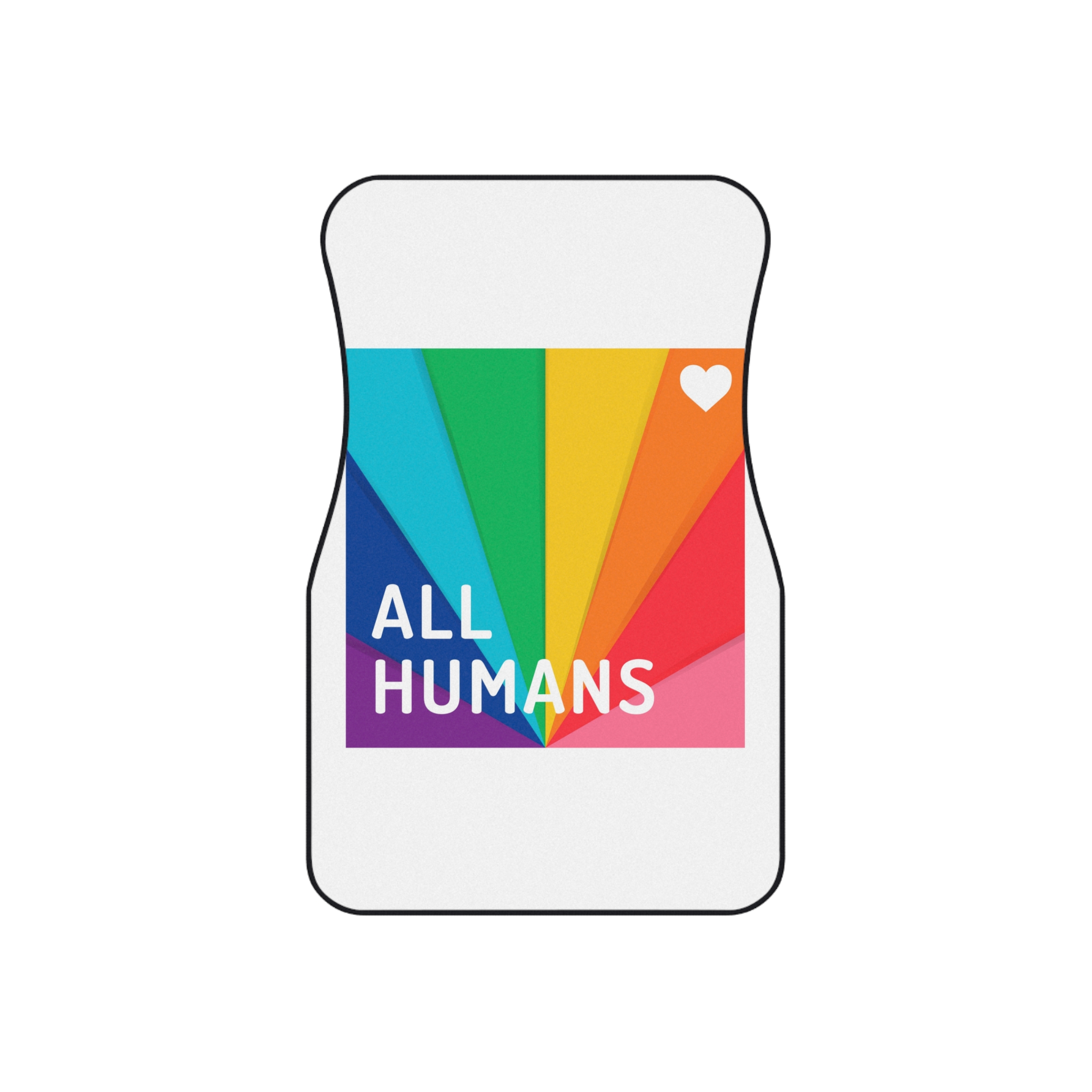 Rainbow Colored Background With All Humans Concept Pride Month Car Mats Set Of 4 - Image 2