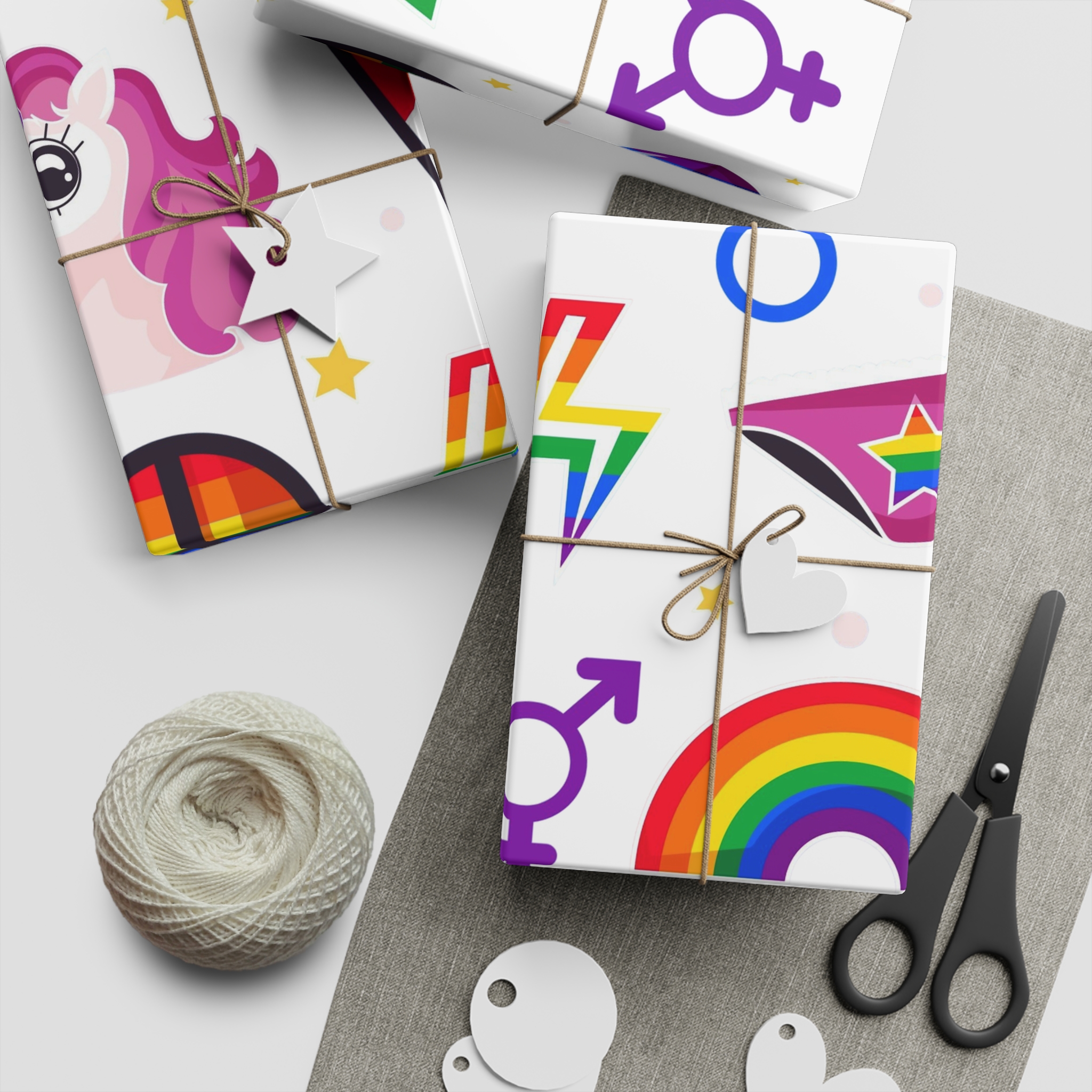 Flat Pride Month Lgbt Elements Collection Gift Wrapping Paper Sheets 1pc - Image 2