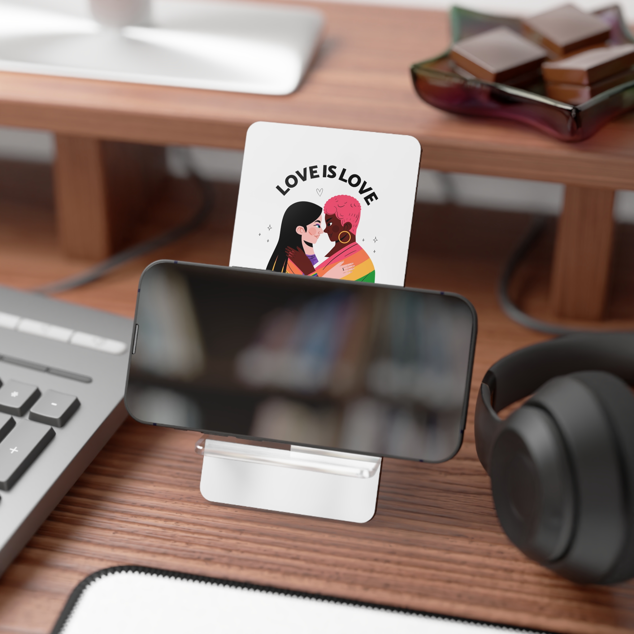 Flat Pride Month Lgbt Illustration Mobile Display Stand For Smartphones - Image 4