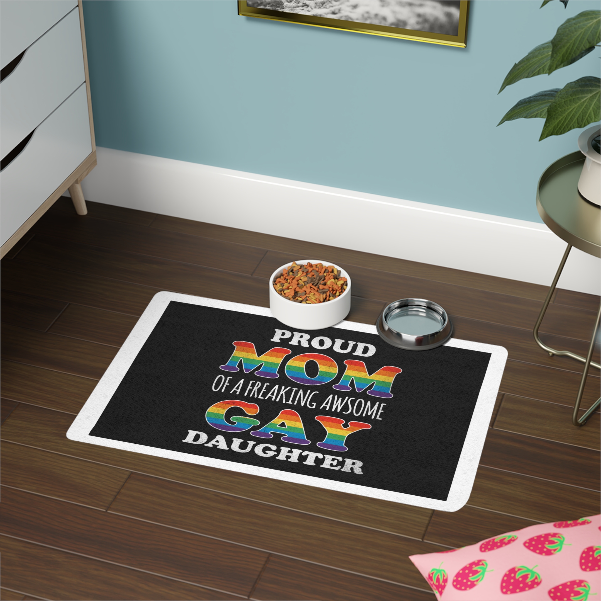 Mother Day Pride Rainbow Typography Vector Premium T Shirt(3) Pet Food Mat 12x18 - Image 4