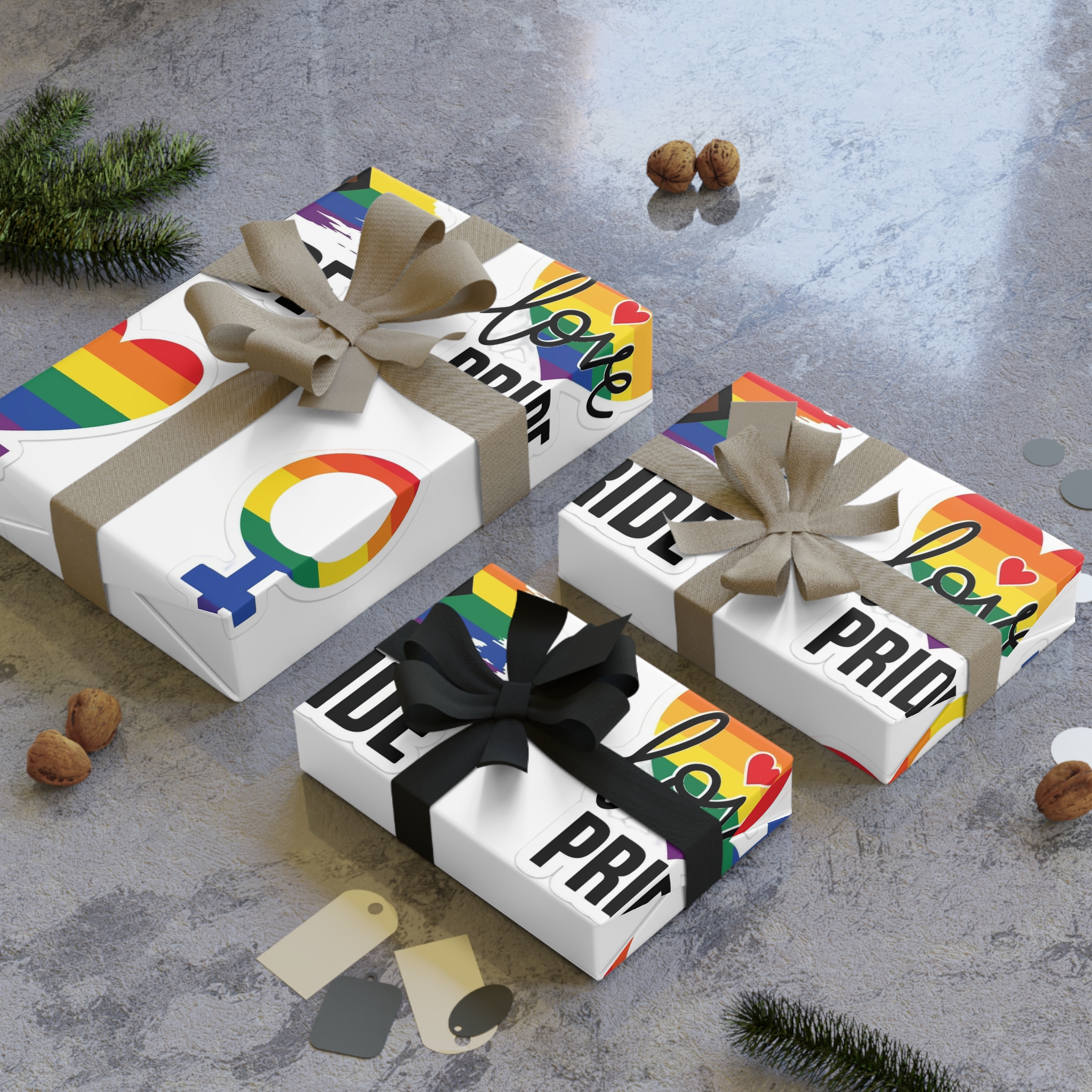 Celebrate Diversity Inclusion With Pride Symbols Rainbow Designs Gift Wrapping Paper Rolls 1pc - Image 4