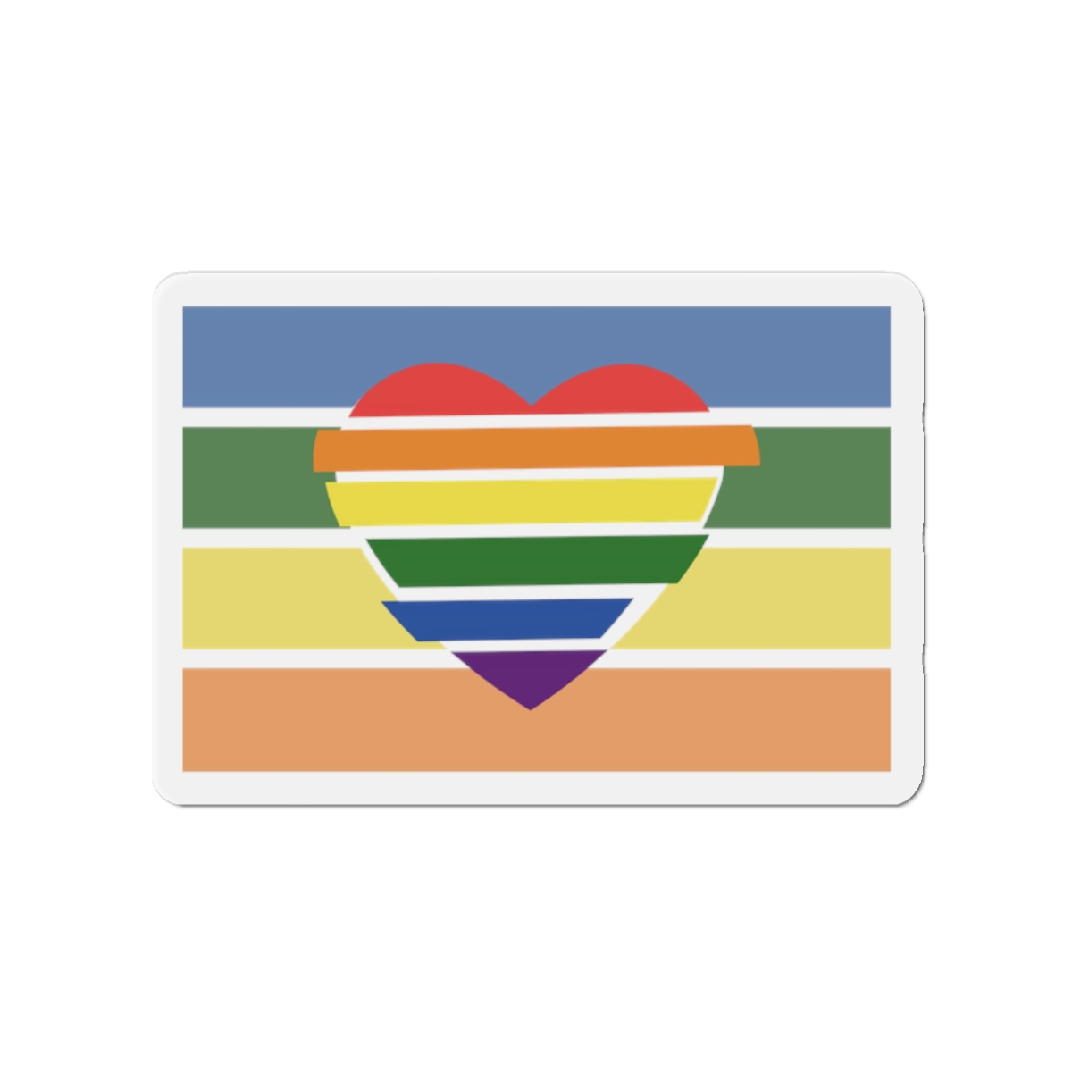 Banner With Rainbow Colors Heart Shape Lgbti Card Pride Flag Vector Illustration Die Cut Magnets