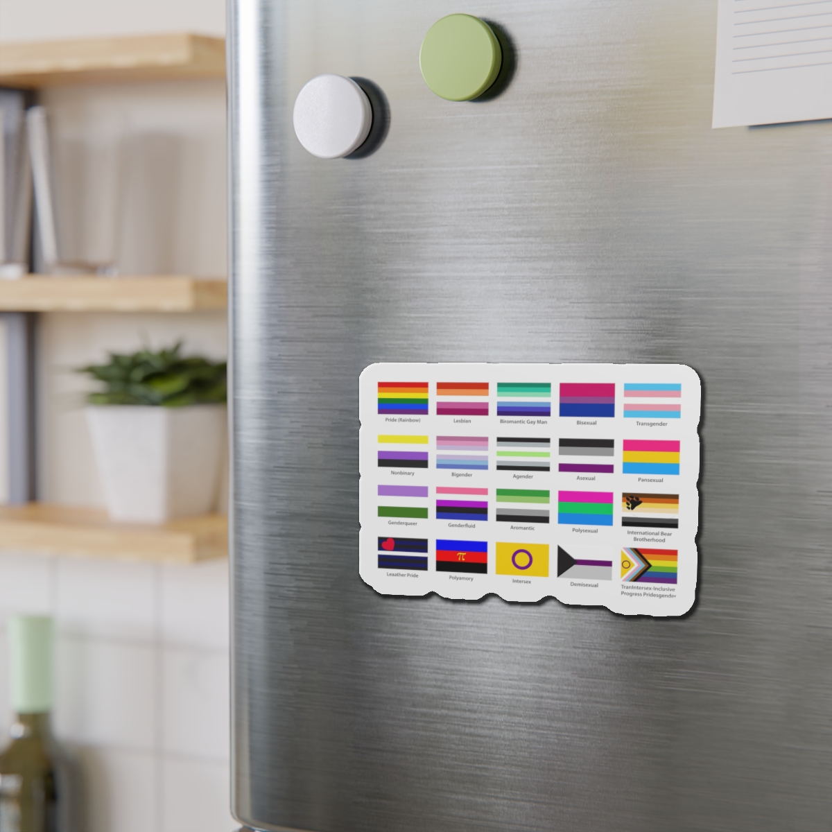 Lgbtq Community Flags Set Lgbt Sexual Identity Pride Flags Collection Rainbow Lesbian Gay Bisexual Die Cut Magnets - Image 12