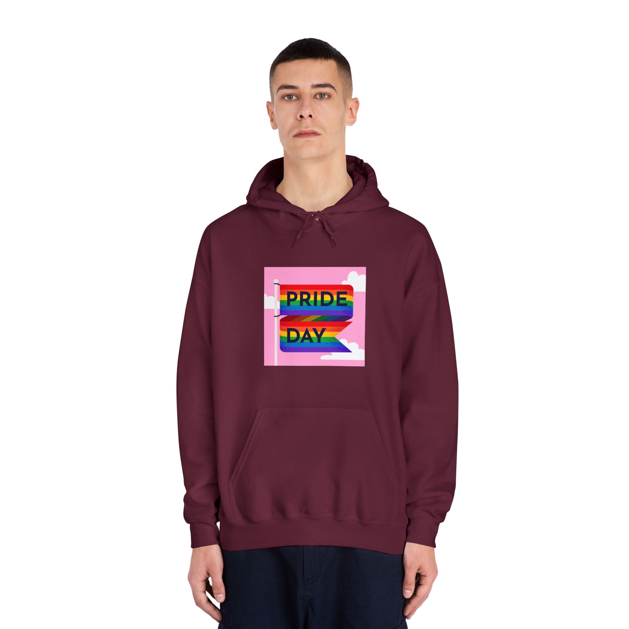 Pride Day Flag Illustration Unisex Dryblend Hooded Sweatshirt - Image 19