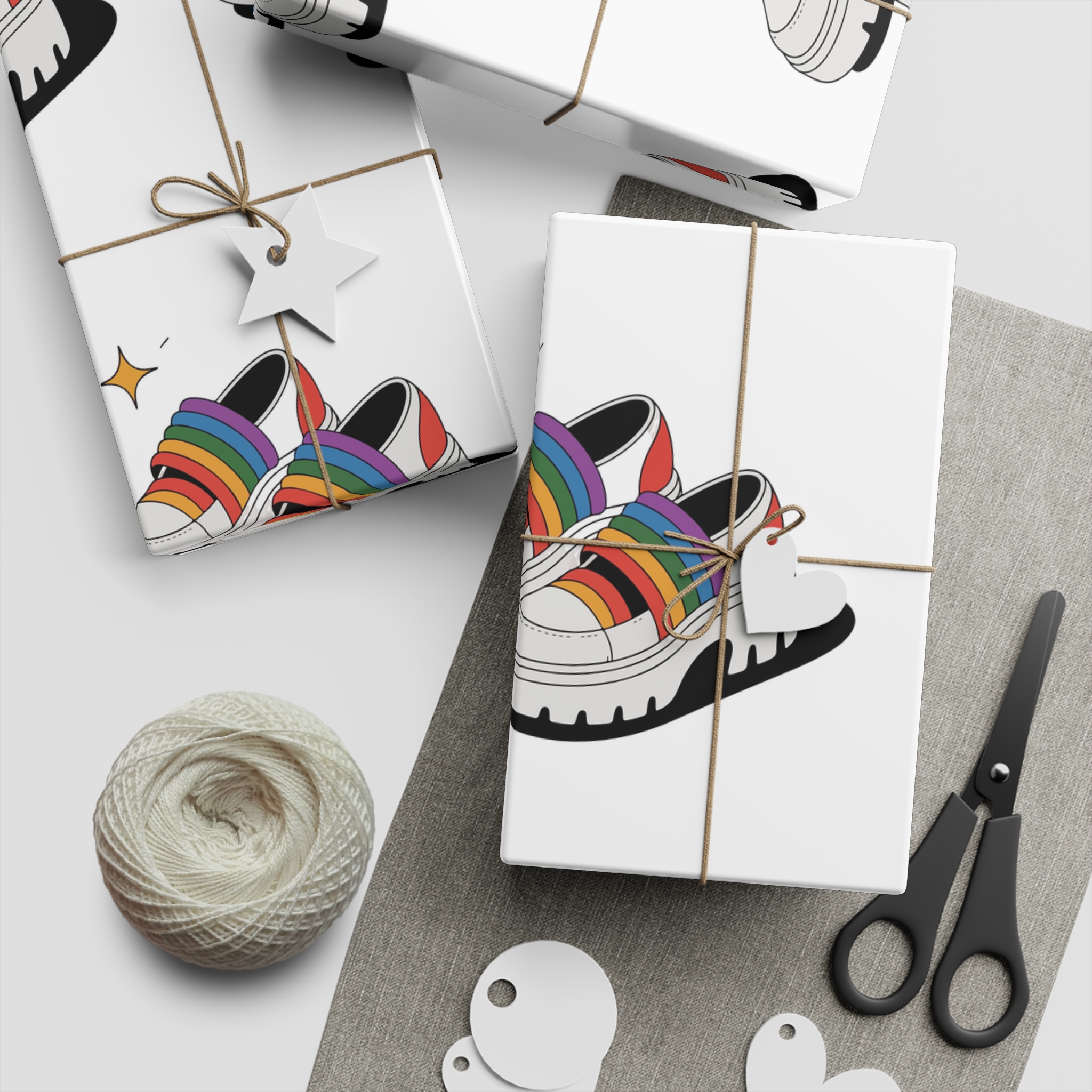 Rainbow Shoes Gift Wrapping Paper Sheets 1pc - Image 5