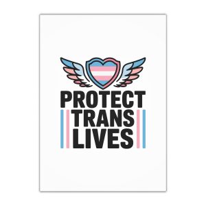 Protect Trans Lives T Shirt Design Isolated White Background 2 Gift Wrapping Paper Sheets 1pc