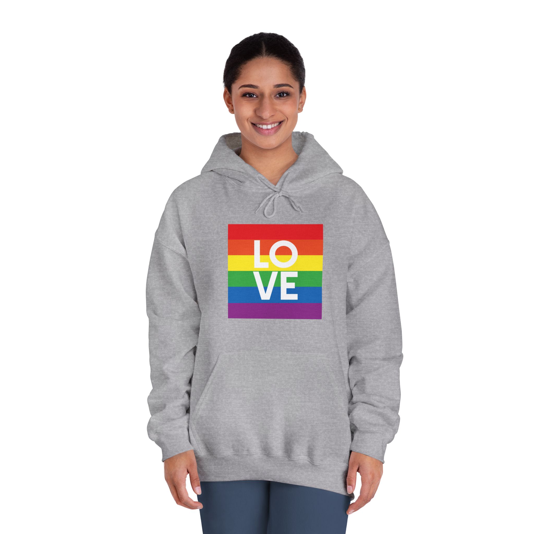 Love Lgbt Squere White Unisex Dryblend Hooded Sweatshirt - Image 16