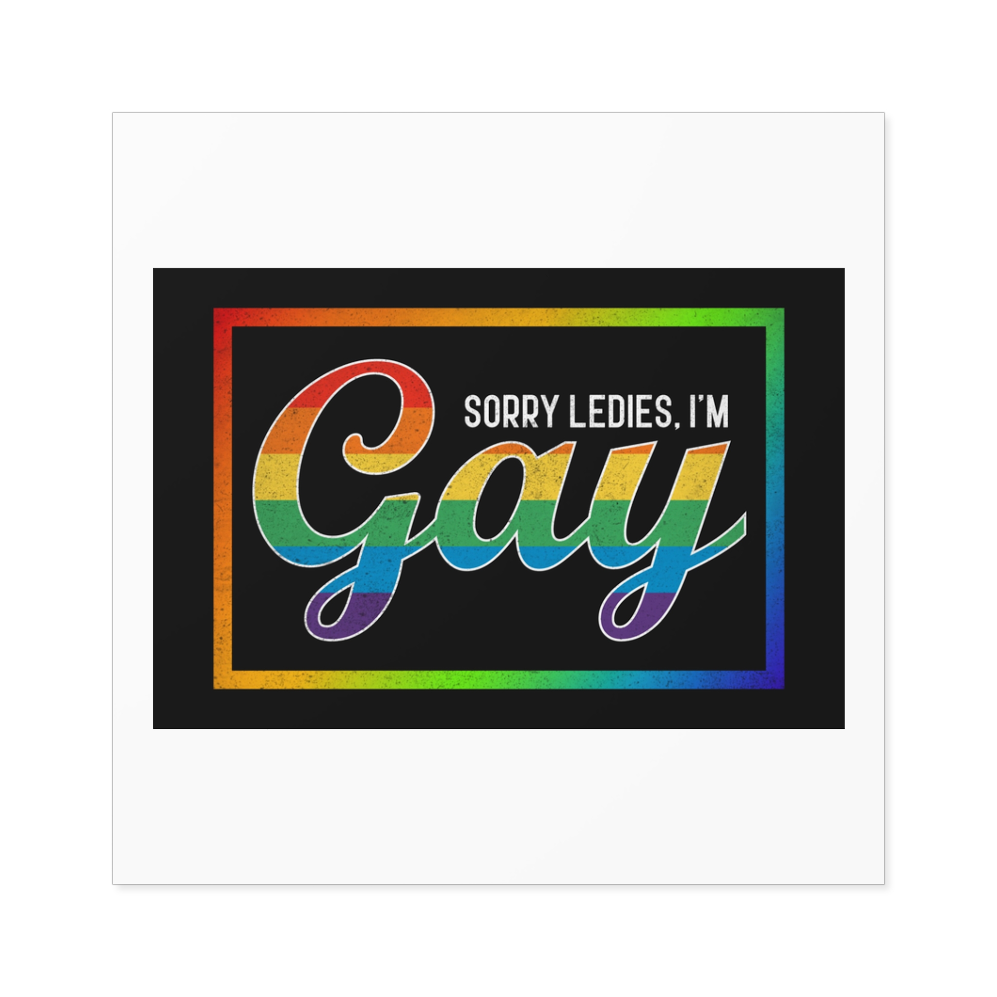 Pride Gay Rainbow Typography Vector Premium T Shirt(3) Laminate Stickers Square - Image 17
