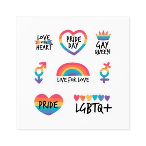 Pride Day Label Set Laminate Stickers Square