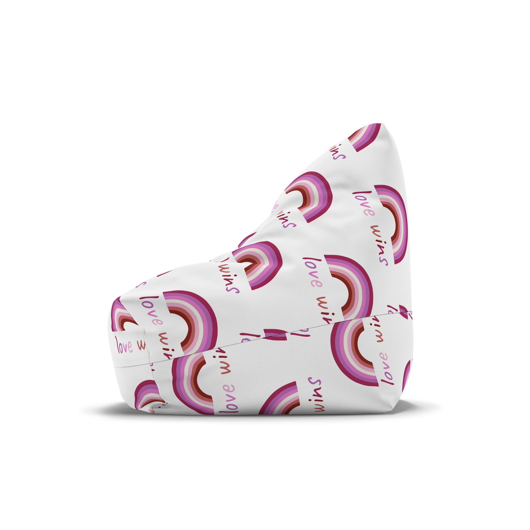 Colorful Rainbow Shape Lesbian Pride Flag Happy Pride Day Lgbtqia Community Pride Month Vector Hand Bean Bag Chair Cover - Image 4