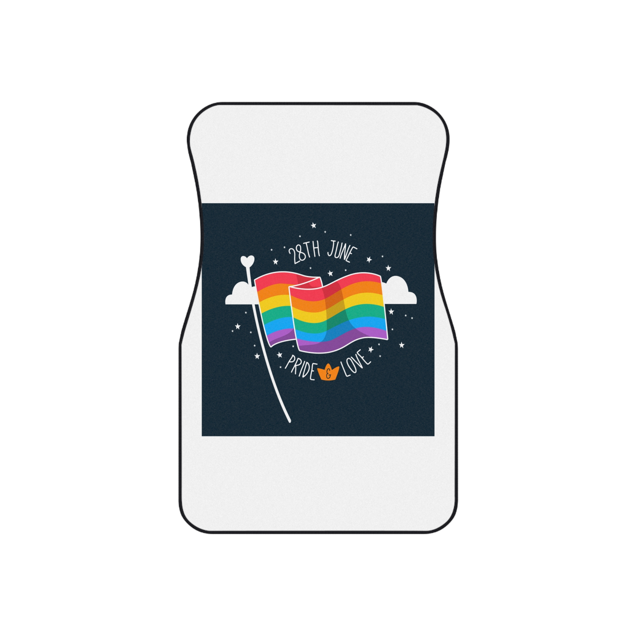 Rainbow Flag With Pride Day Concept Car Mats Set Of 4 - Image 2