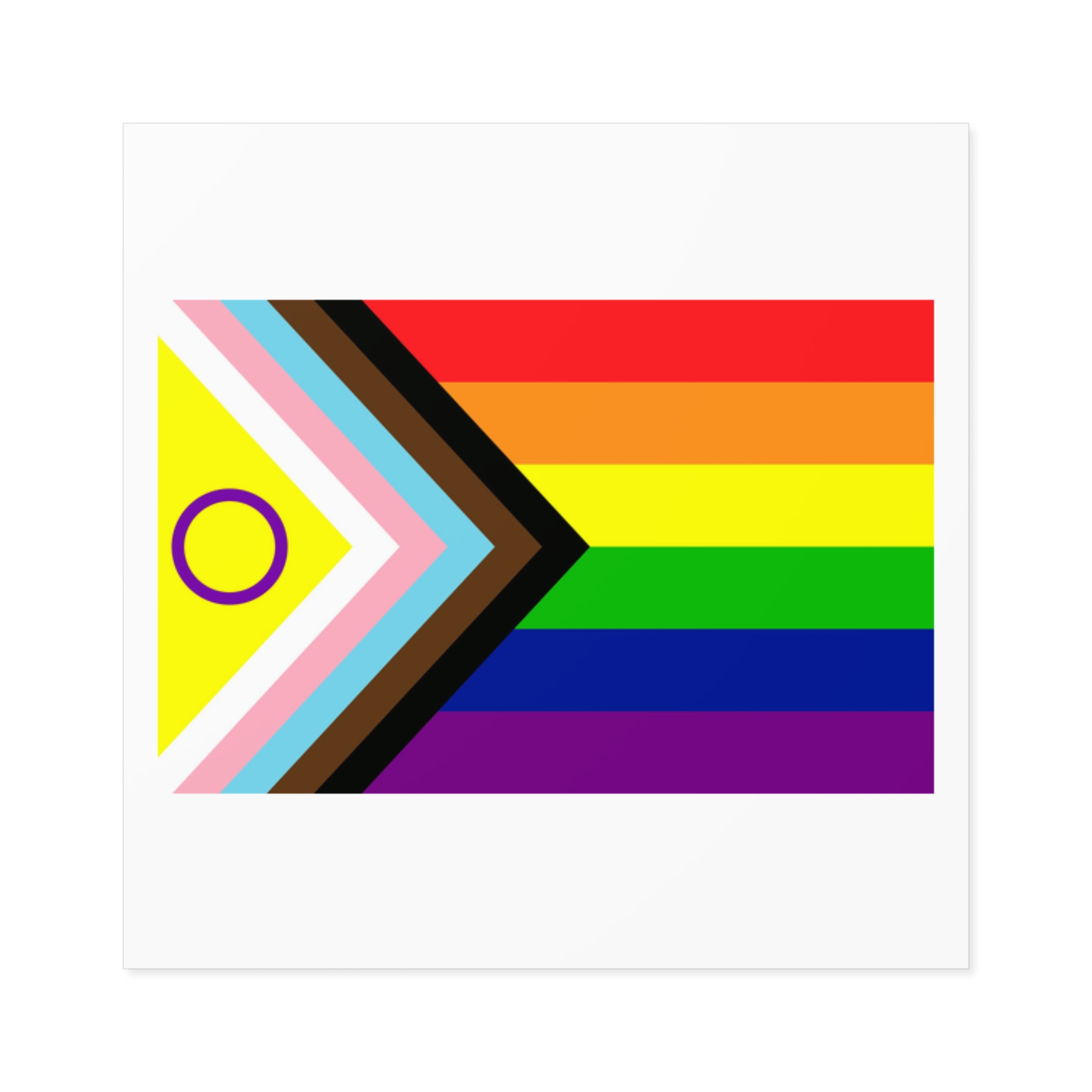 Lgbtq Pride Flag New Lgbtq Pride Flag Vector Updated Intersex Inclusive Progress Pride Flag Laminate Stickers Square - Image 13