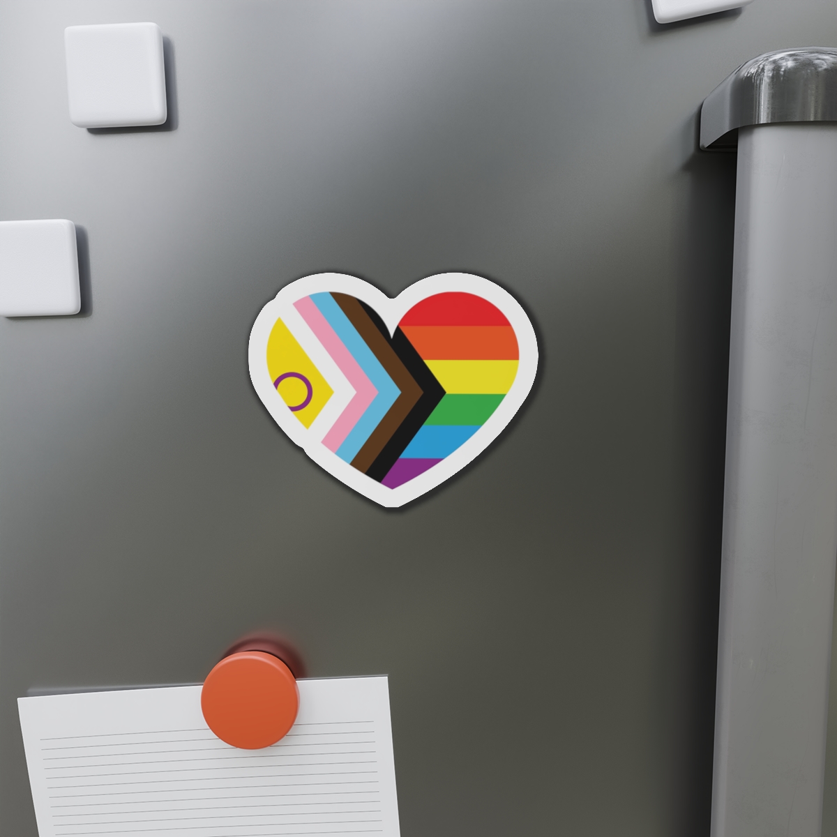Inclusive Lgbtq Progress Pride Heart Symbol1 Die Cut Magnets - Image 11