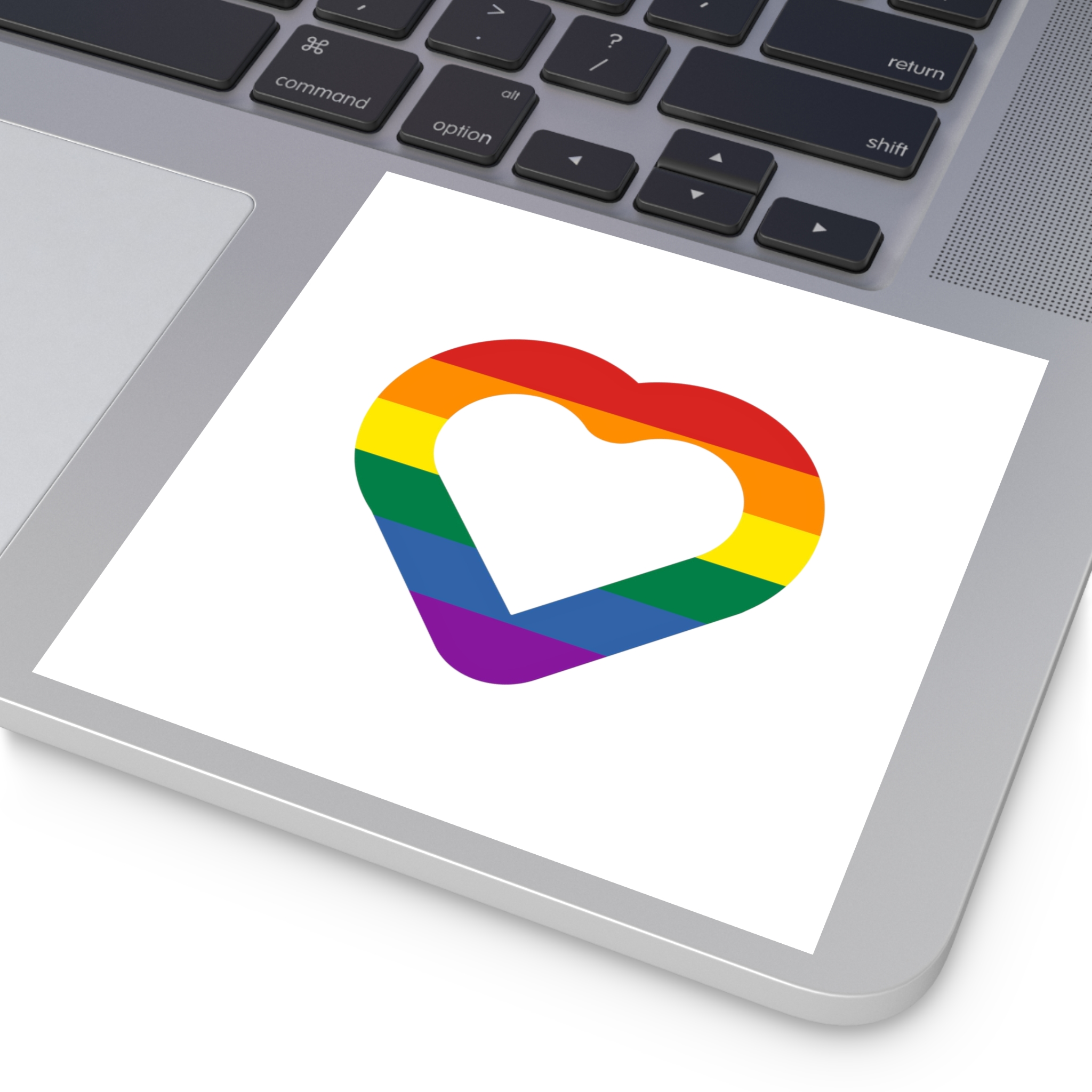 Pride Flag Heart Shape Icon Isolated White Background Lgbt Love Modern Sign Vector Illustration Laminate Stickers Square - Image 35