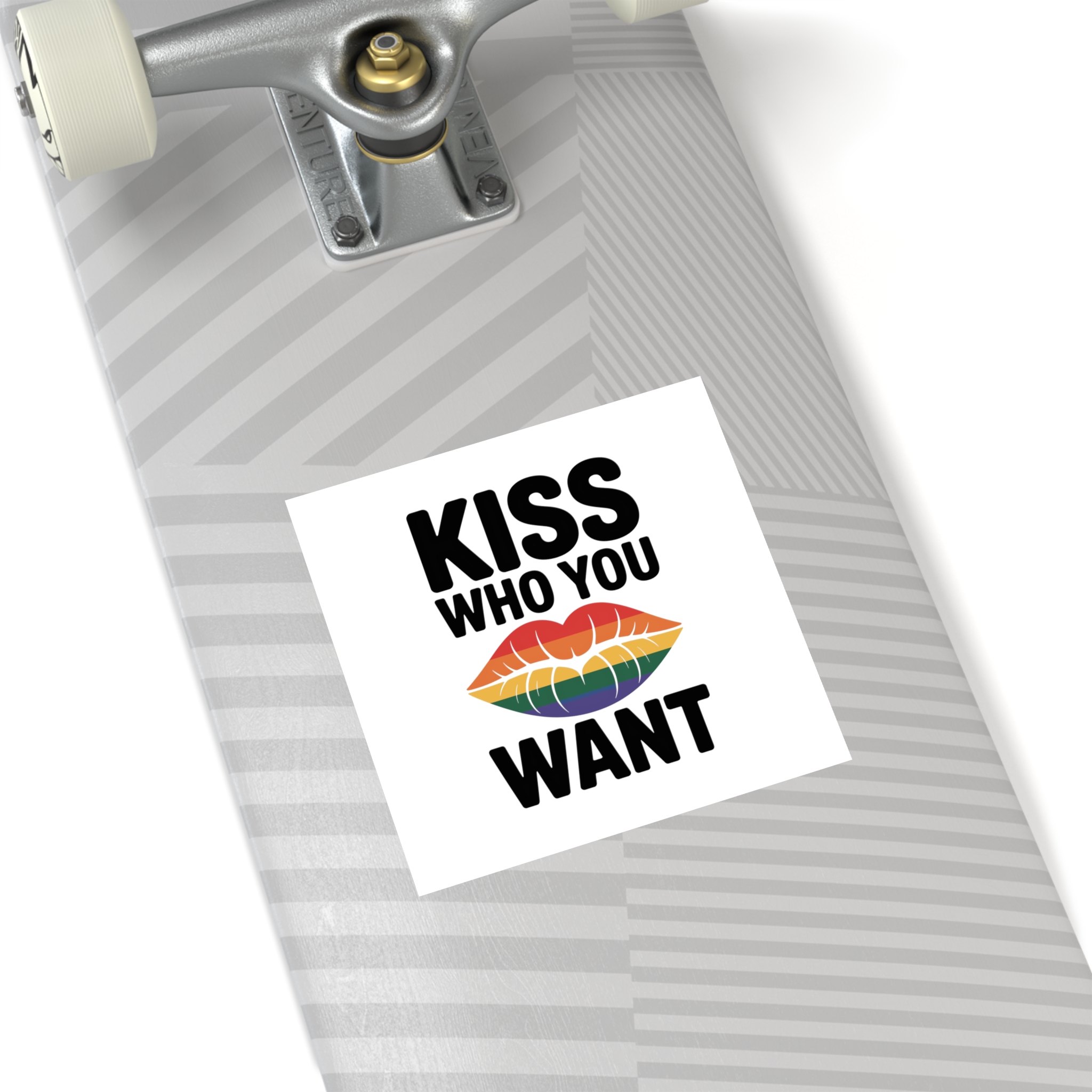 Kiss Who You Want T Shirt Design Isolated White Background 3 Laminate Stickers Square - Image 36