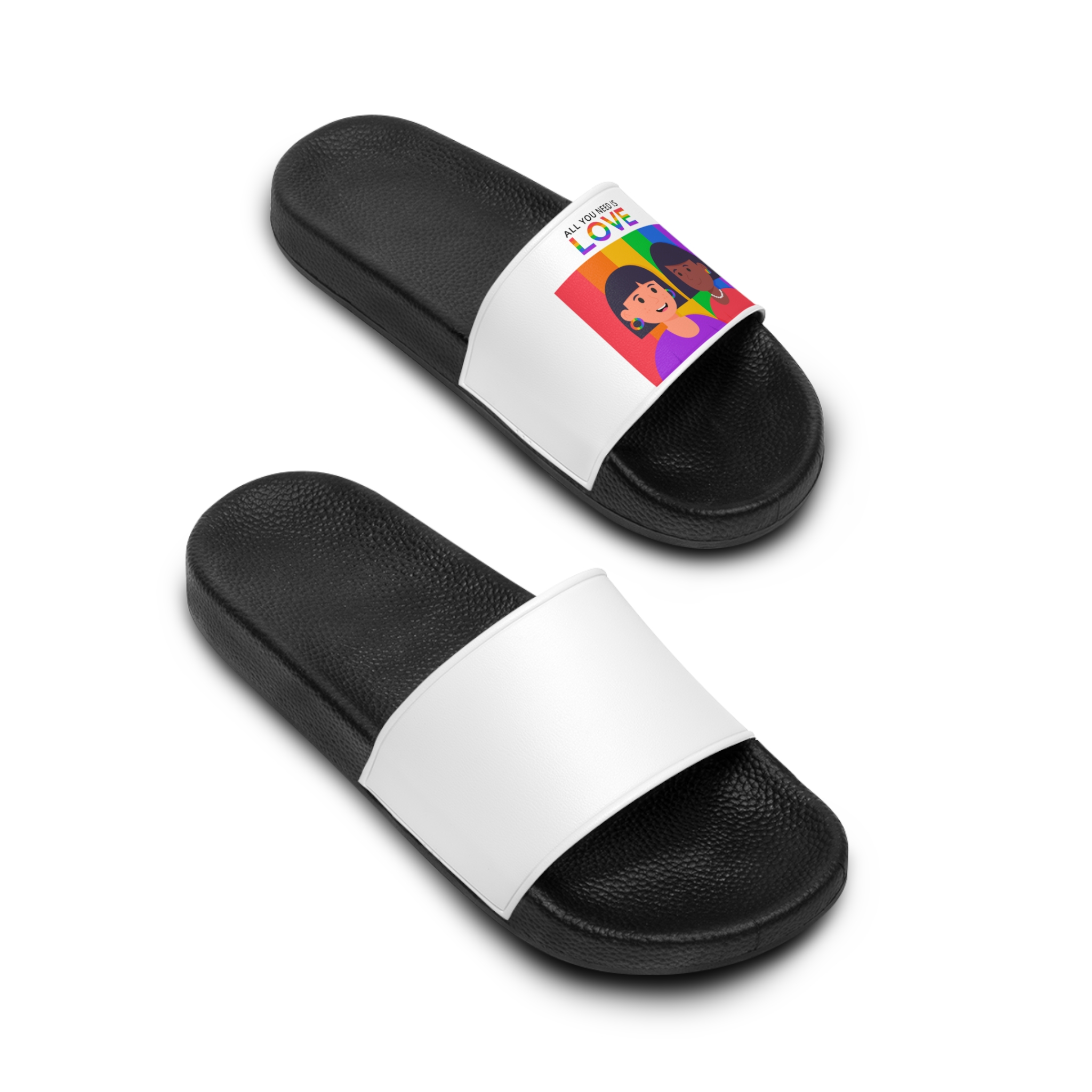 Flat Pride Day Illustration Mens Slide Sandals - Image 4