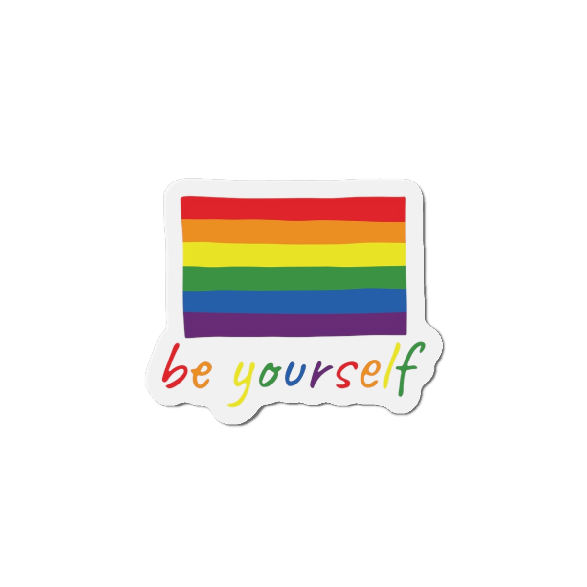 Colorful Gay Pride Flag Happy Pride Day Lgbtq Community Pride Month Vector Hand Drawn Doodle Posters Stickers Logo Cards(2) Die Cut Magnets - Image 4