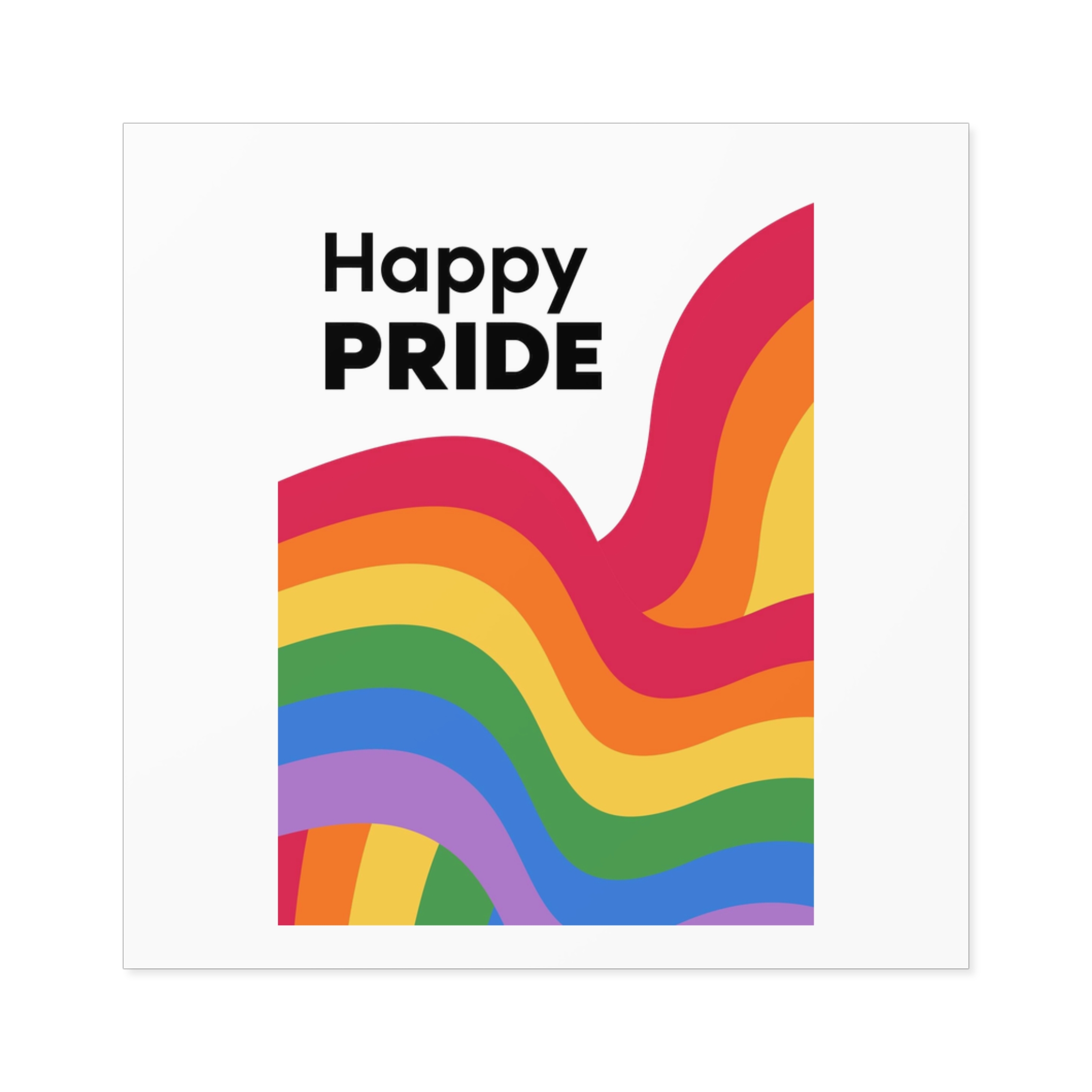 Happy Pride Month Rainbow Background Template Design Laminate Stickers Square - Image 17