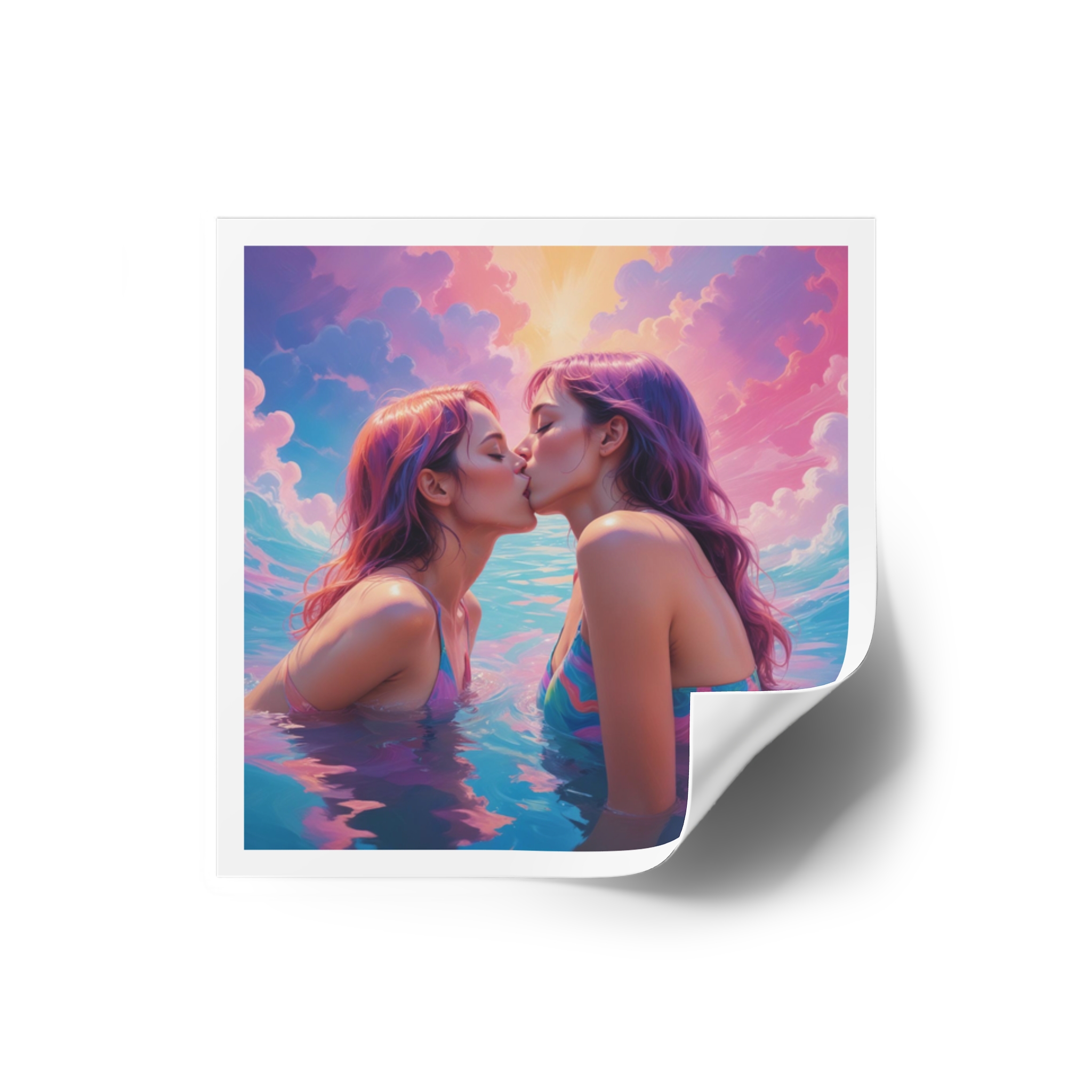 Lesbian Pride Design 9A4266 Laminate Stickers Square - Image 14