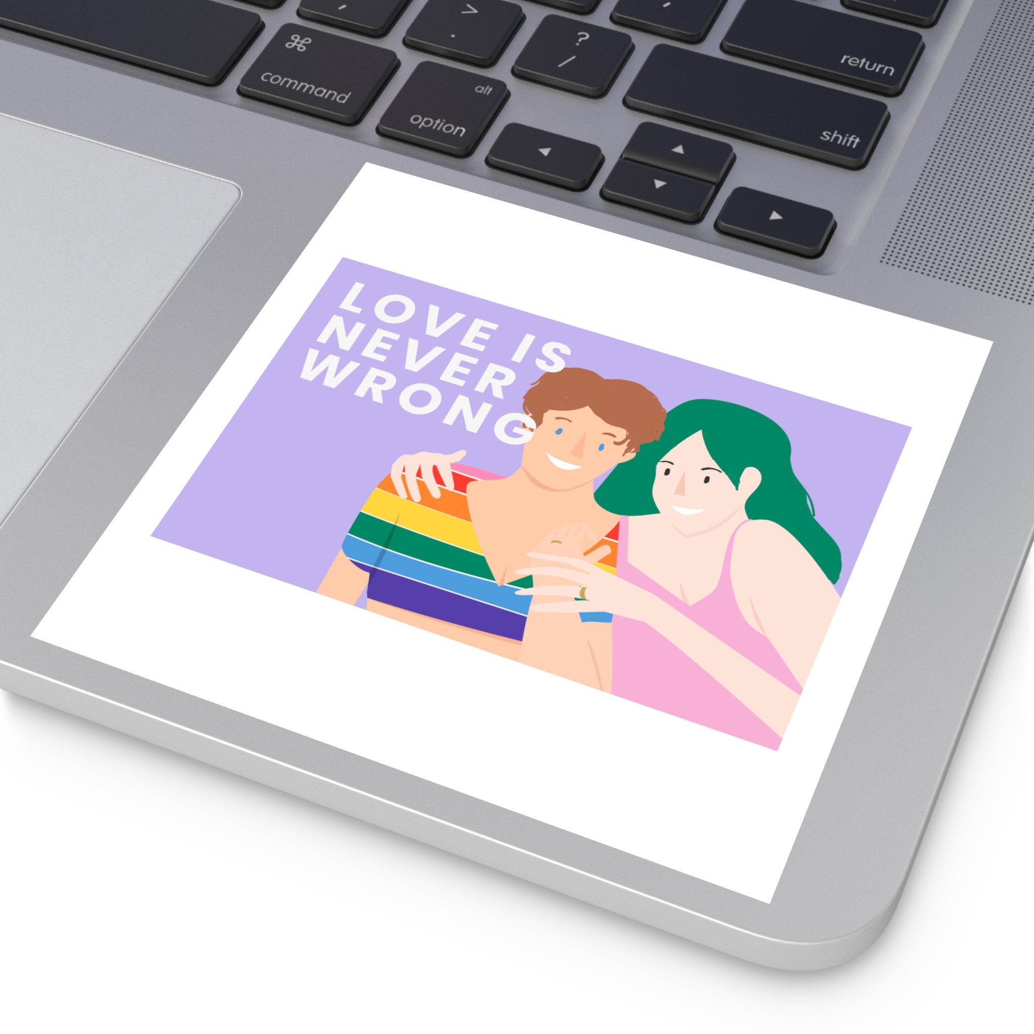 Lgbtq Gay Couple Banner Template Pride Month Laminate Stickers Square - Image 39