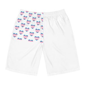 Vector Seamless Pattern Trans Lgbt Flag Heart Mens Board Shorts Aop