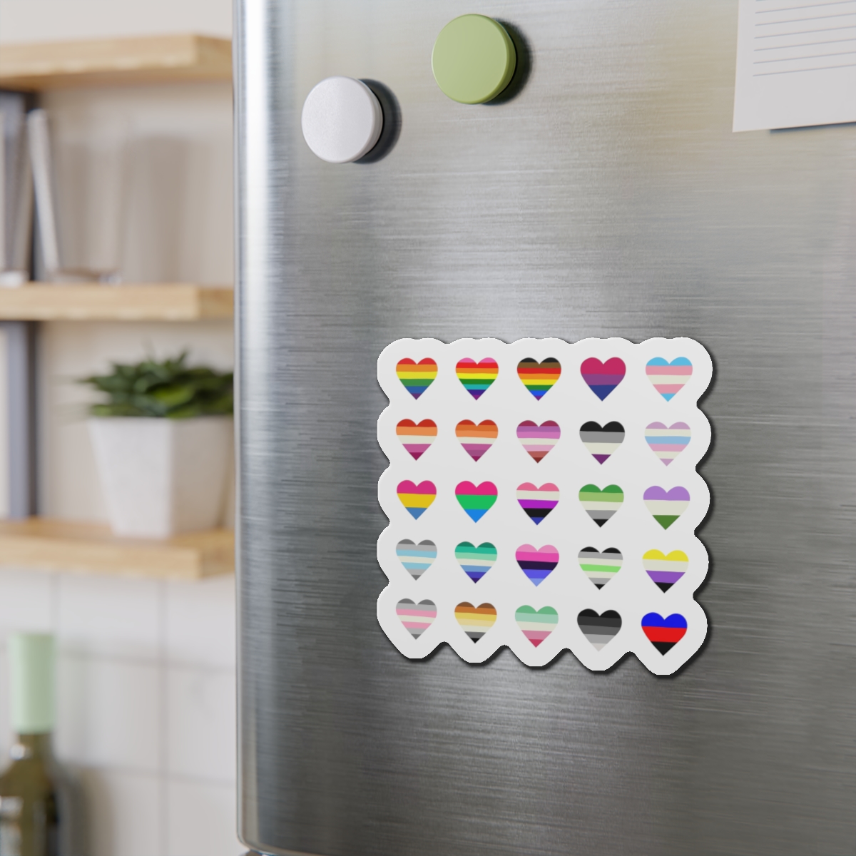 Set Colorful Lgbtq Pride Flag Heart Shape Gender Equality Sexual Identity Pride Flags Collection Lgbtqia Community Pride Month Die Cut Magnets - Image 12