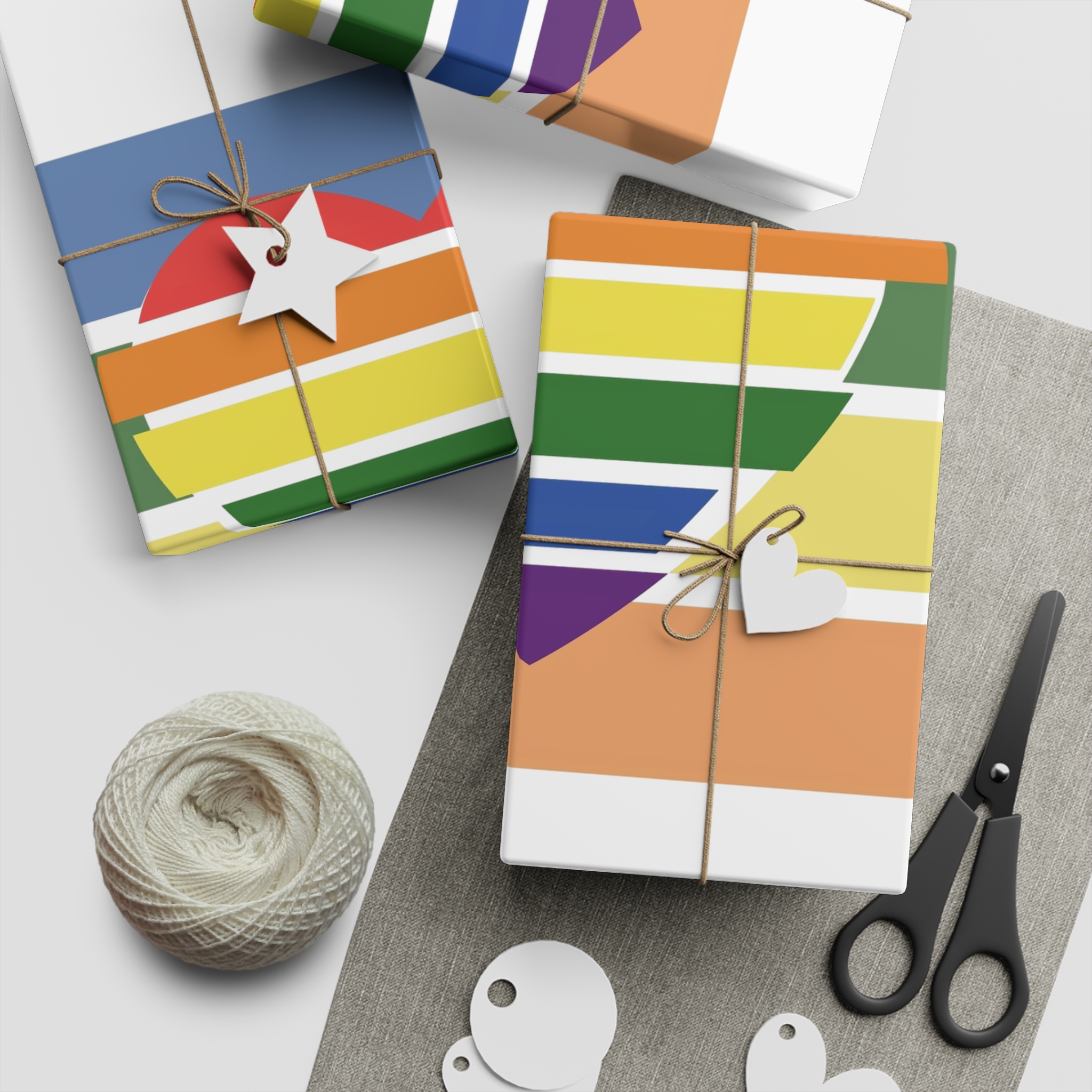 Banner With Rainbow Colors Heart Shape Lgbti Card Pride Flag Vector Illustration Gift Wrapping Paper Sheets 1pc - Image 2