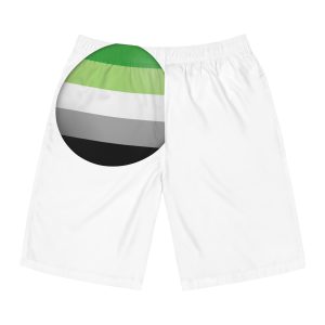 Flag Aromantic Lgbtq Glossy Circular Flag Button Appearance 3d Icon Design With Depth Mens Board Shorts Aop