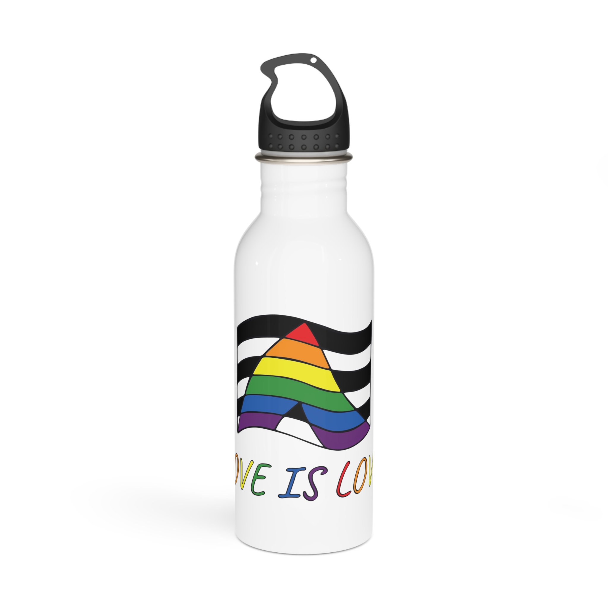 Colorful Straight Ally Pride Flag Happy Pride Day Lgbtq Community Pride Month Vector Hand Drawn Doodle Posters Stickers Logo Cards Stainless Steel Water Bottle