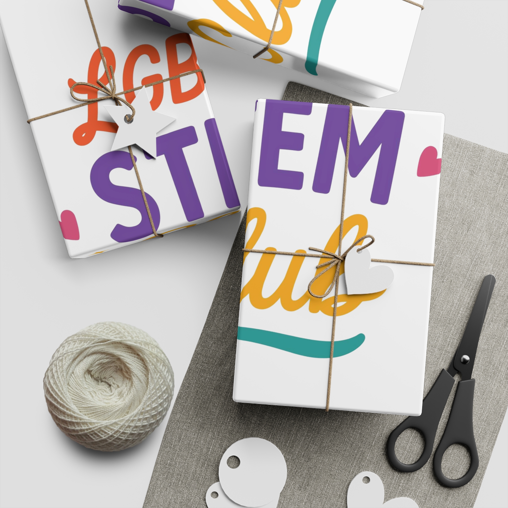 Vibrant Lgbtq Stem Club Logo Vector Illustration Featuring Bright Colors Playful Design Element Gift Wrapping Paper Sheets 1pc - Image 2