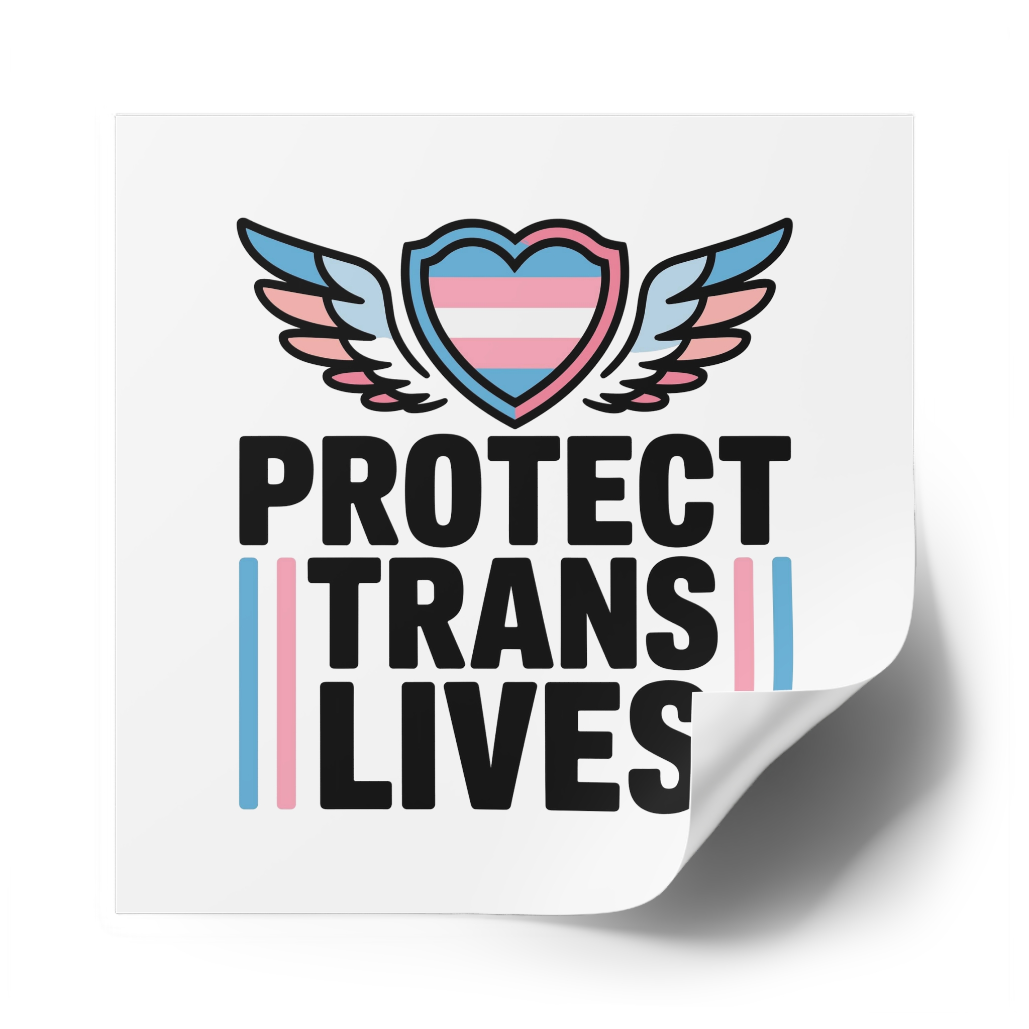 Protect Trans Lives T Shirt Design Isolated White Background 2 Laminate Stickers Square - Image 50