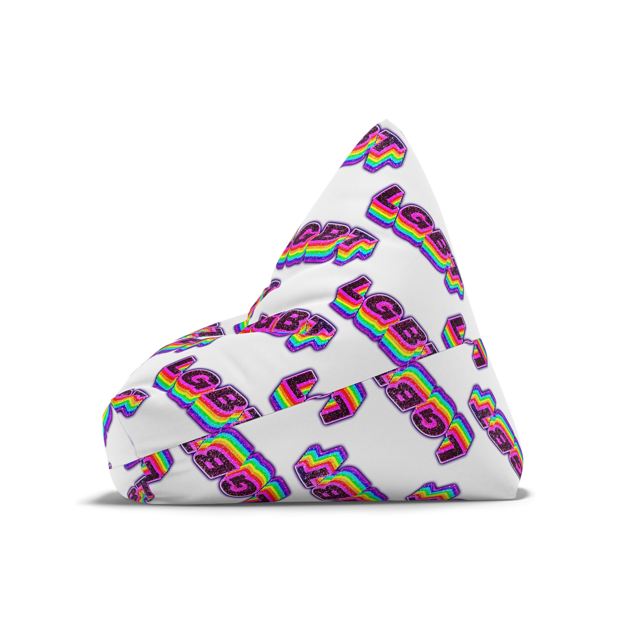 Png Word Lgbt Rainbow Typography Bean Bag Chair Cover - Image 8