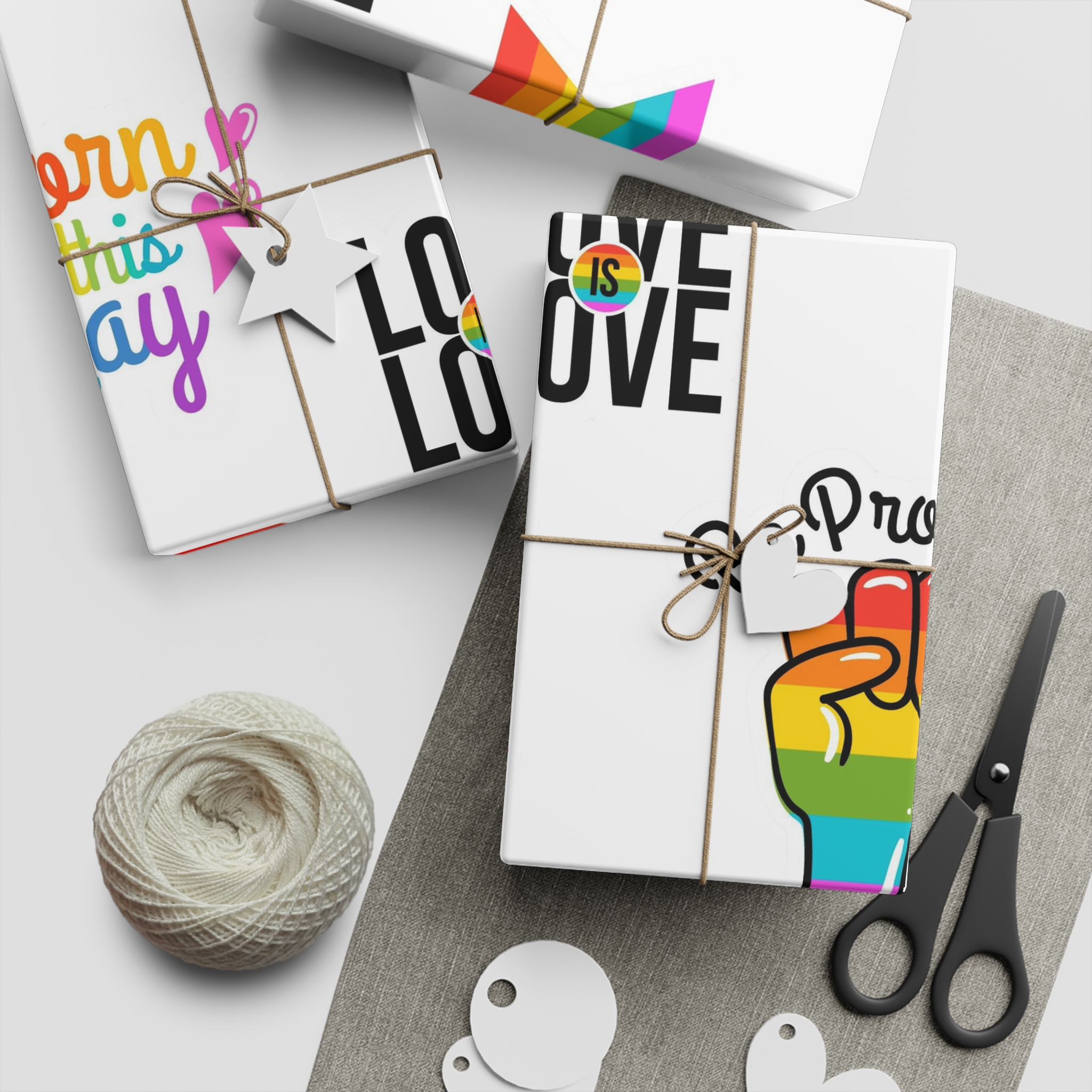 Pride Day Badges With Flag Collection Gift Wrapping Paper Sheets 1pc - Image 2