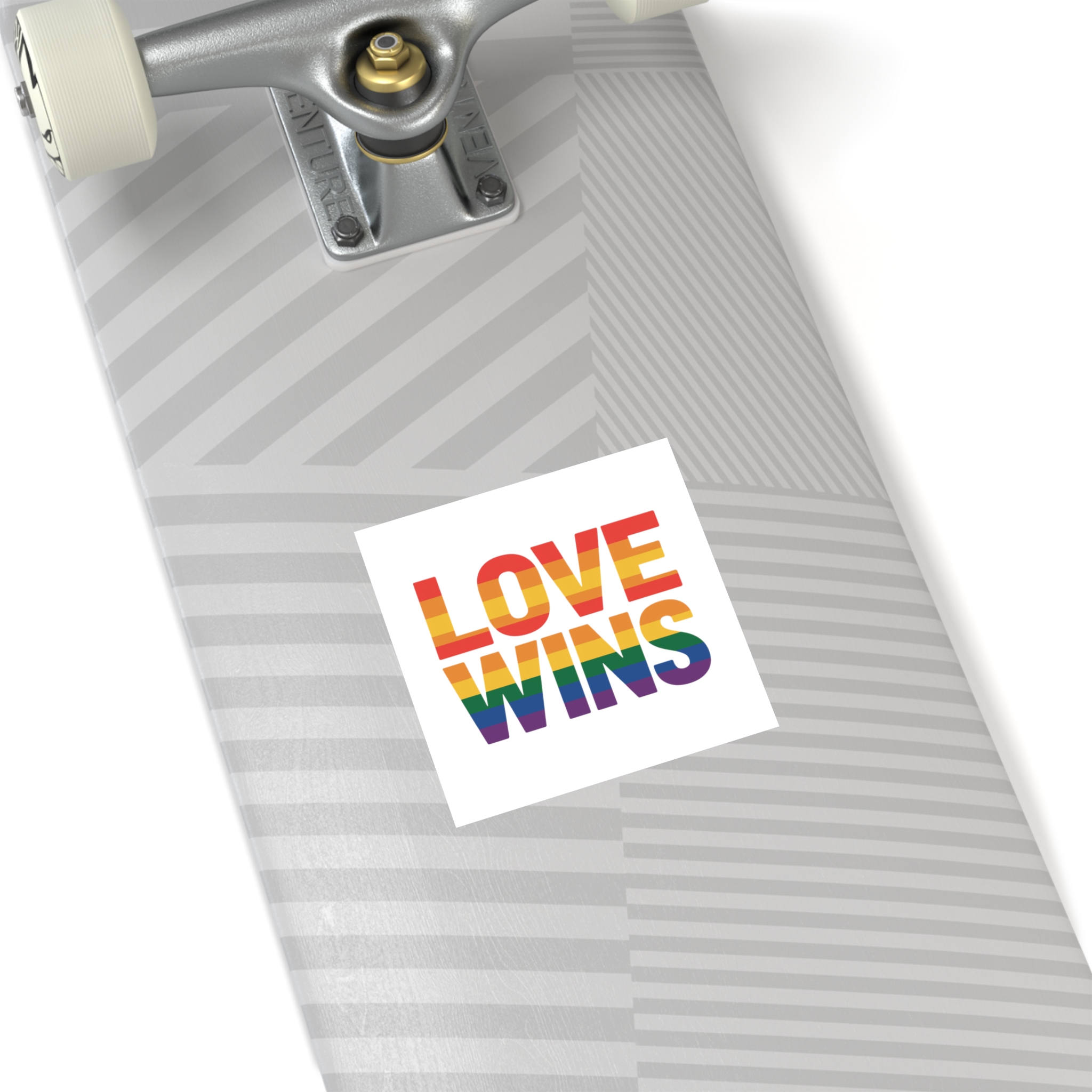Love Wins Rainbow Pride Message1 Laminate Stickers Square - Image 32