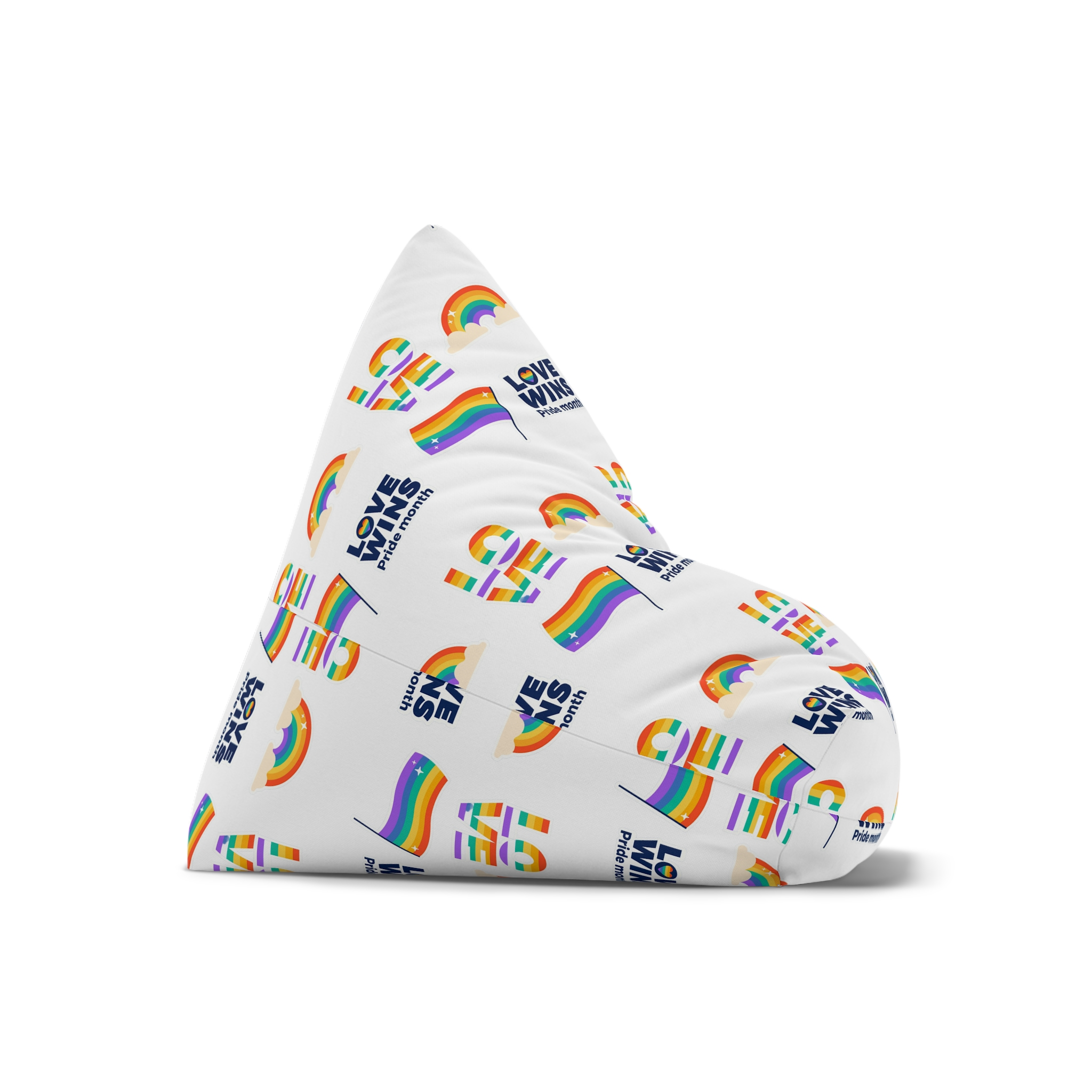 Flat Pride Month Labels Collection Bean Bag Chair Cover - Image 7