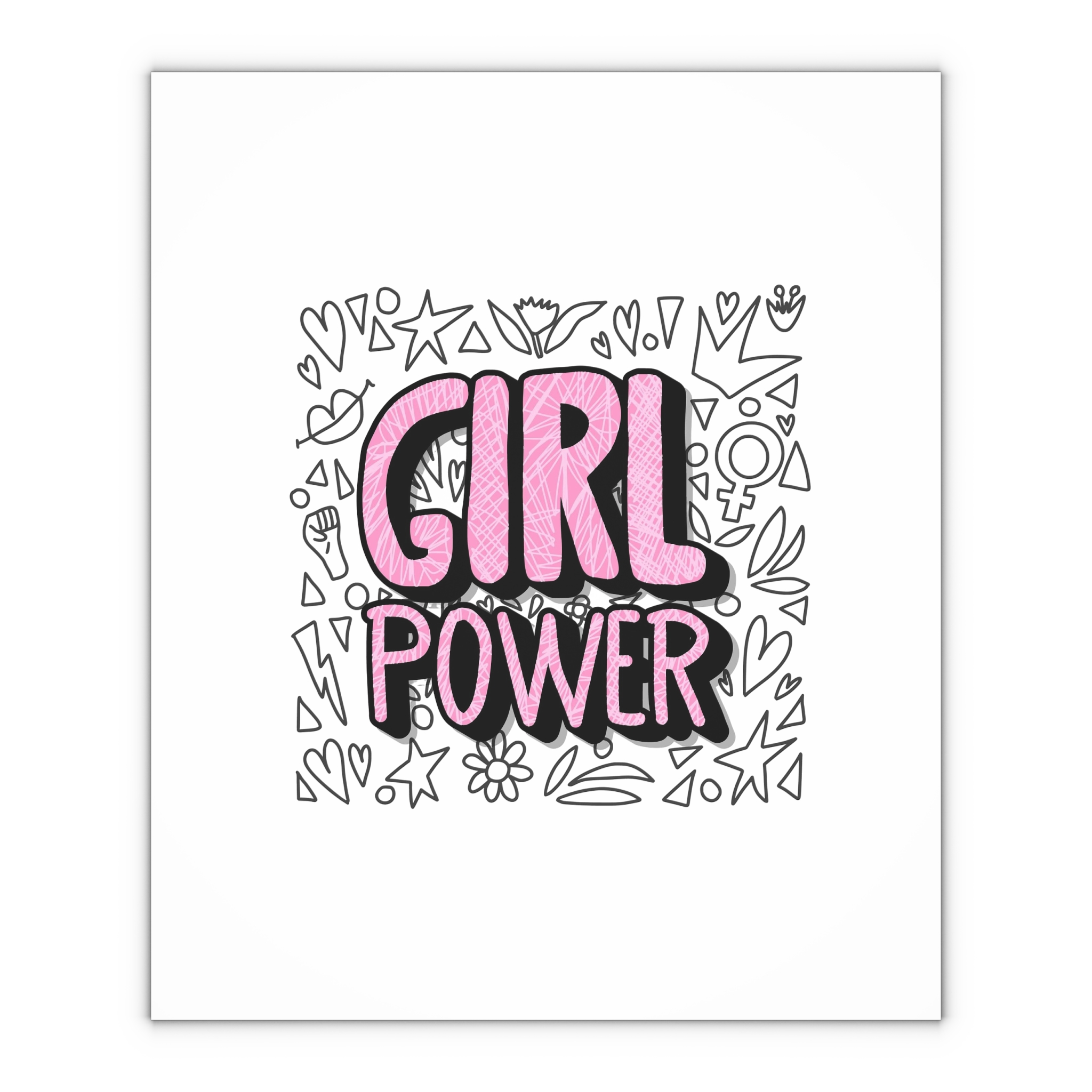 Girl Power Poster Vector Concept Illustration Gift Wrapping Paper Sheets 1pc - Image 4