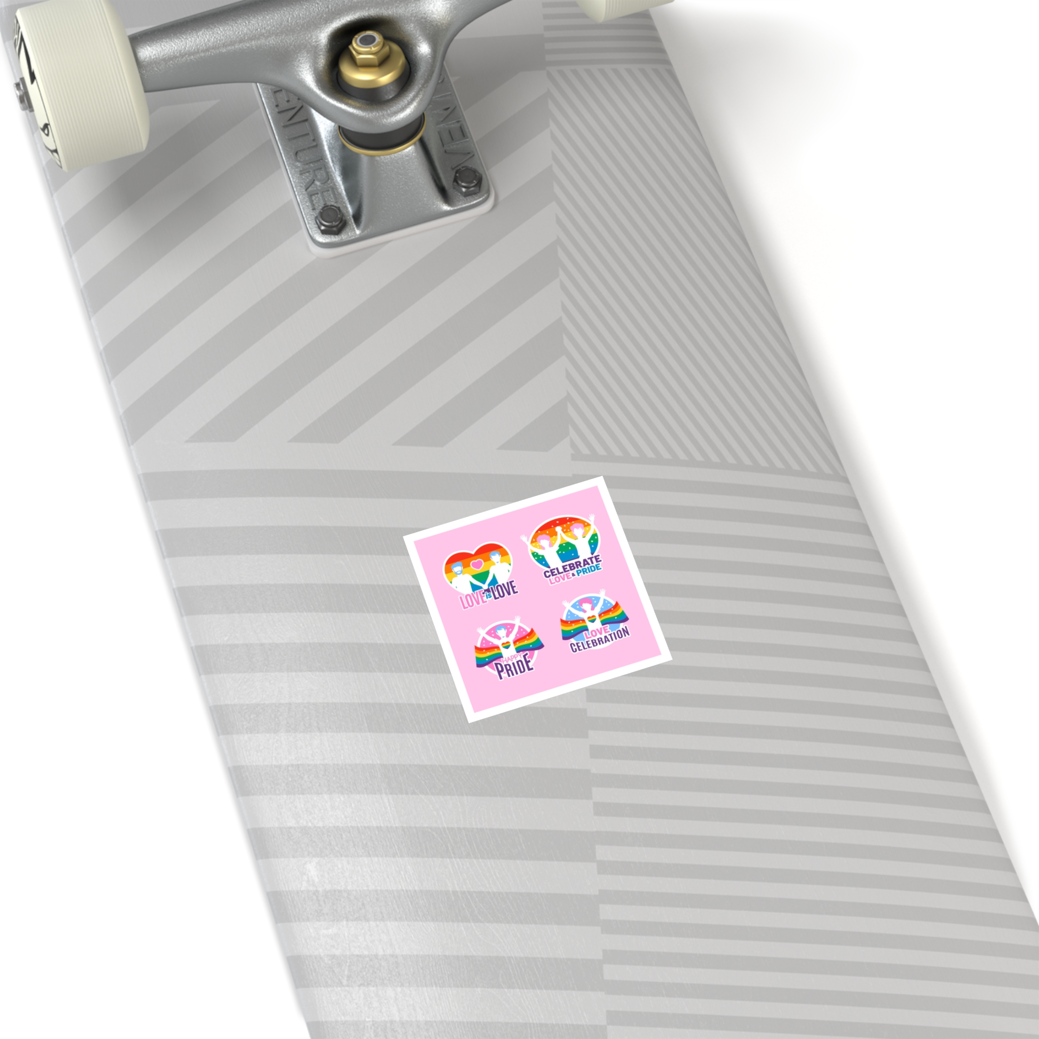 Pride Day Neon Badges Laminate Stickers Square - Image 4
