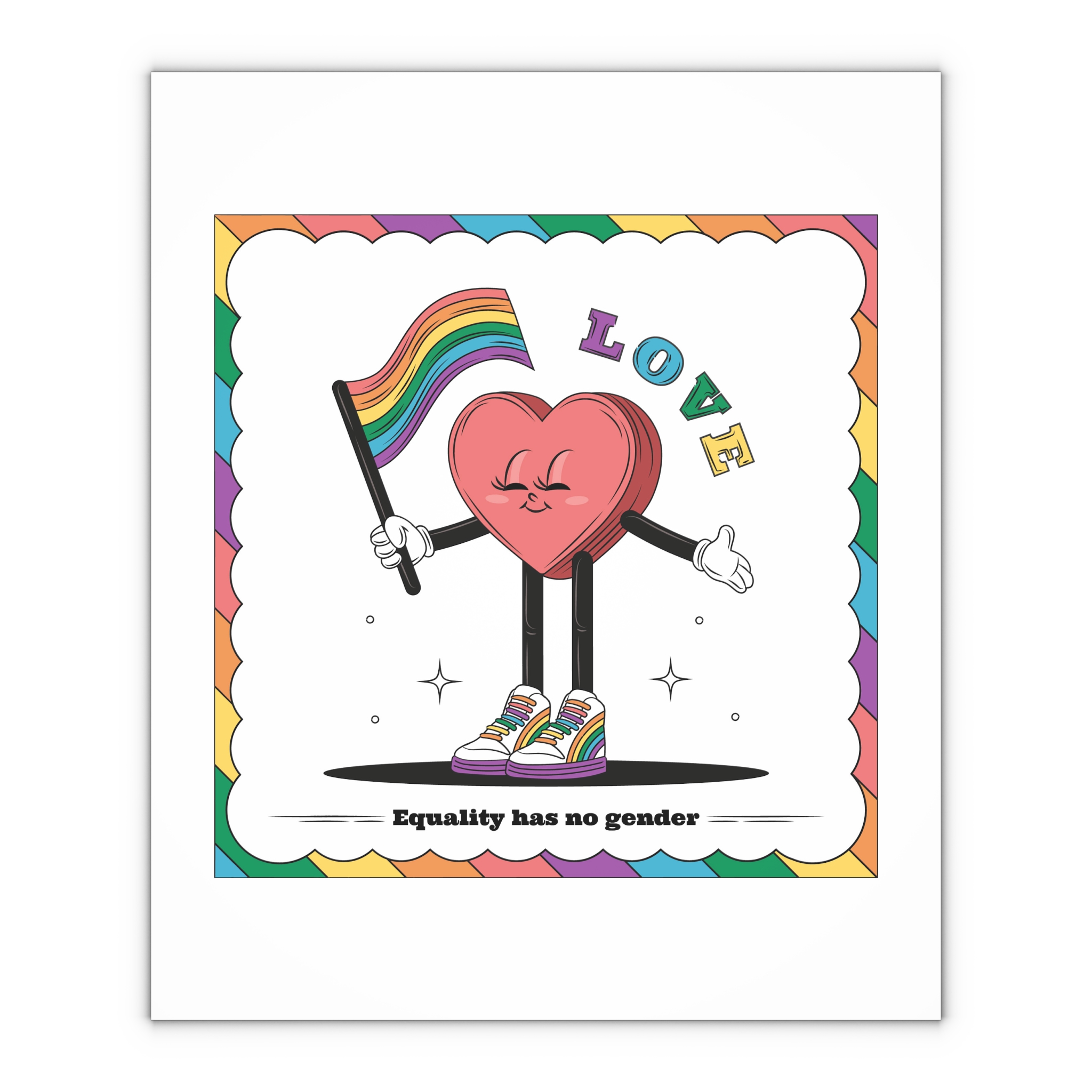 Hand Drawn Illustration Pride Month Celebration Gift Wrapping Paper Sheets 1pc - Image 4