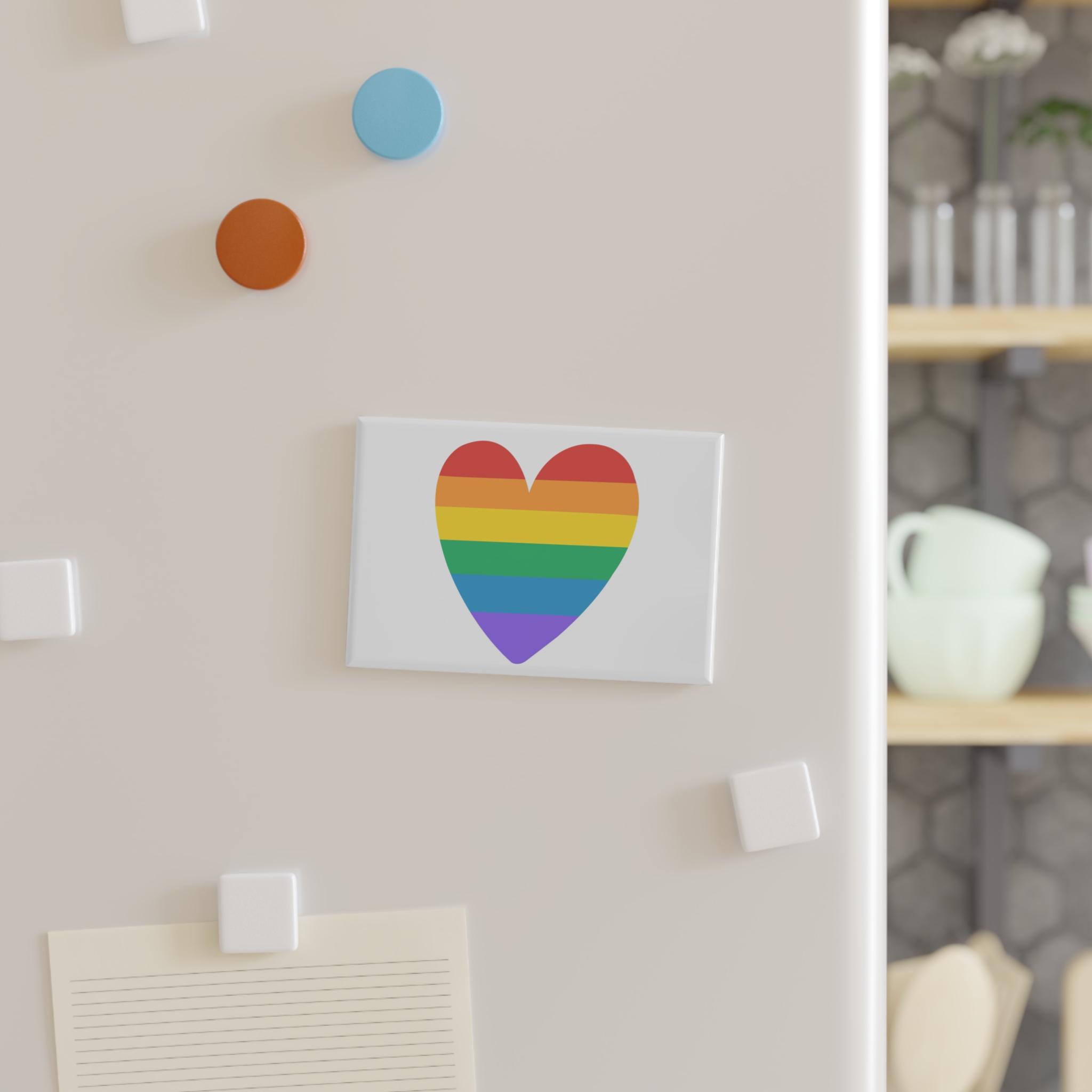 Rainbow Pride Heart Lgbtq Pride Month Celebration Button Magnet Rectangle 1 And 10 Pcs - Image 7