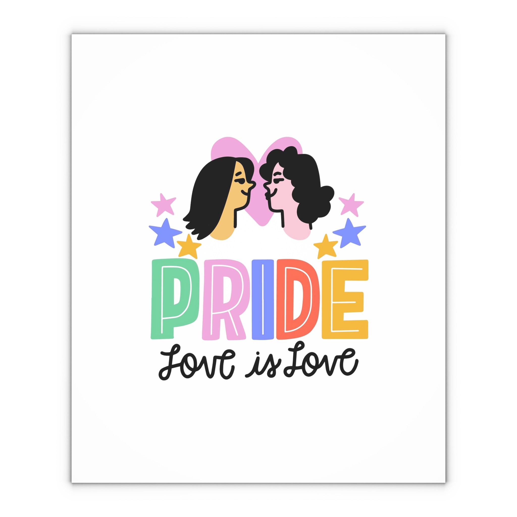 Pride Day Lettering With Lesbian Couple Gift Wrapping Paper Sheets 1pc - Image 4