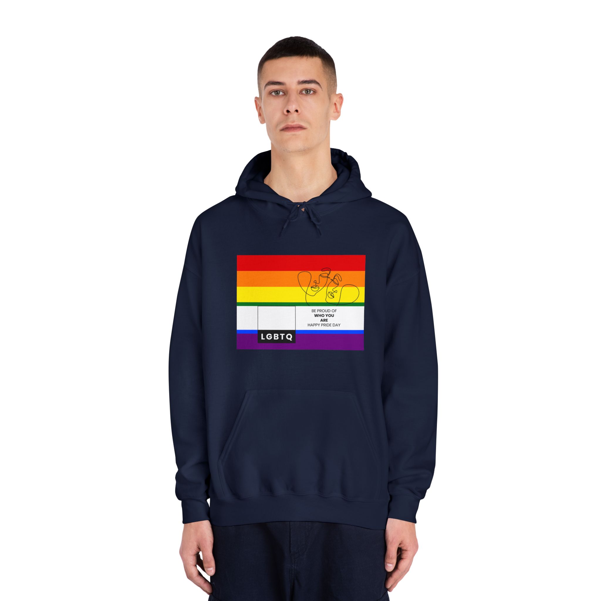 Lgbtq Pride Month Celebration Banner Poster Card Design Vector Illustration Unisex Dryblend Hooded Sweatshirt - Image 31
